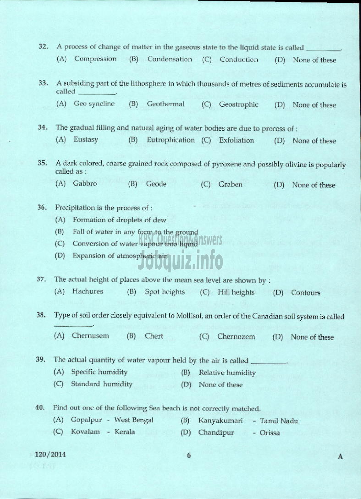 Kerala PSC Question Paper - LECTURER IN GEOGRAPHY KERALA COLLEGIATE EDUCATION-4