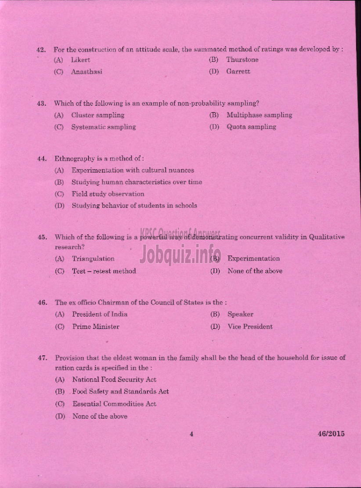 Kerala PSC Question Paper - LECTURER IN KANNADA COLLEGIATE EDUCATION-4