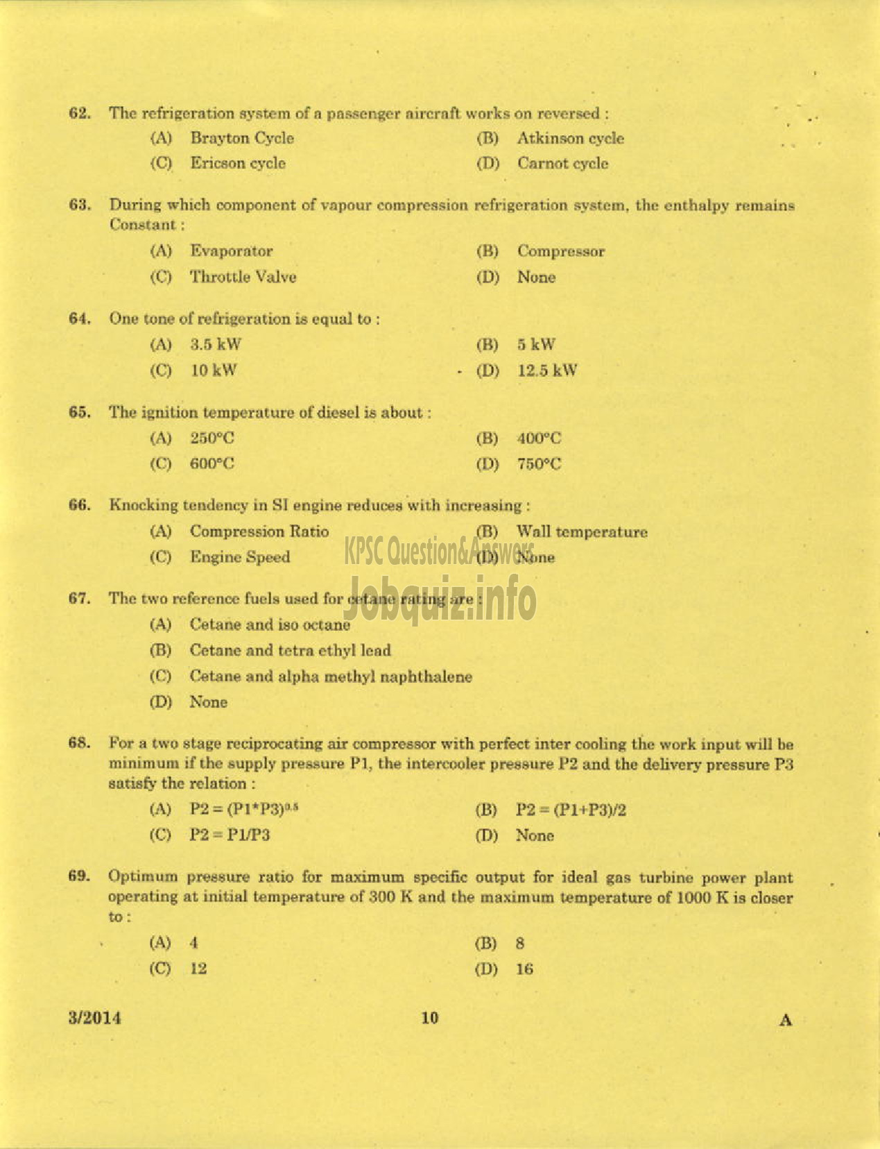 Kerala PSC Question Paper - LECTURER IN MACHANICAL ENGINEERING POLYTECHNICS TECHNICAL EDUCATION-8