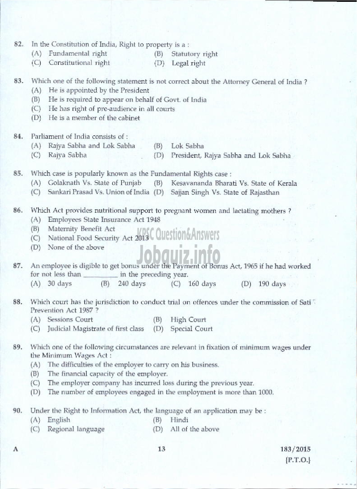 Kerala PSC Question Paper - LECTURER IN MALAYALAM COLLEGIATE EDUCATION-11