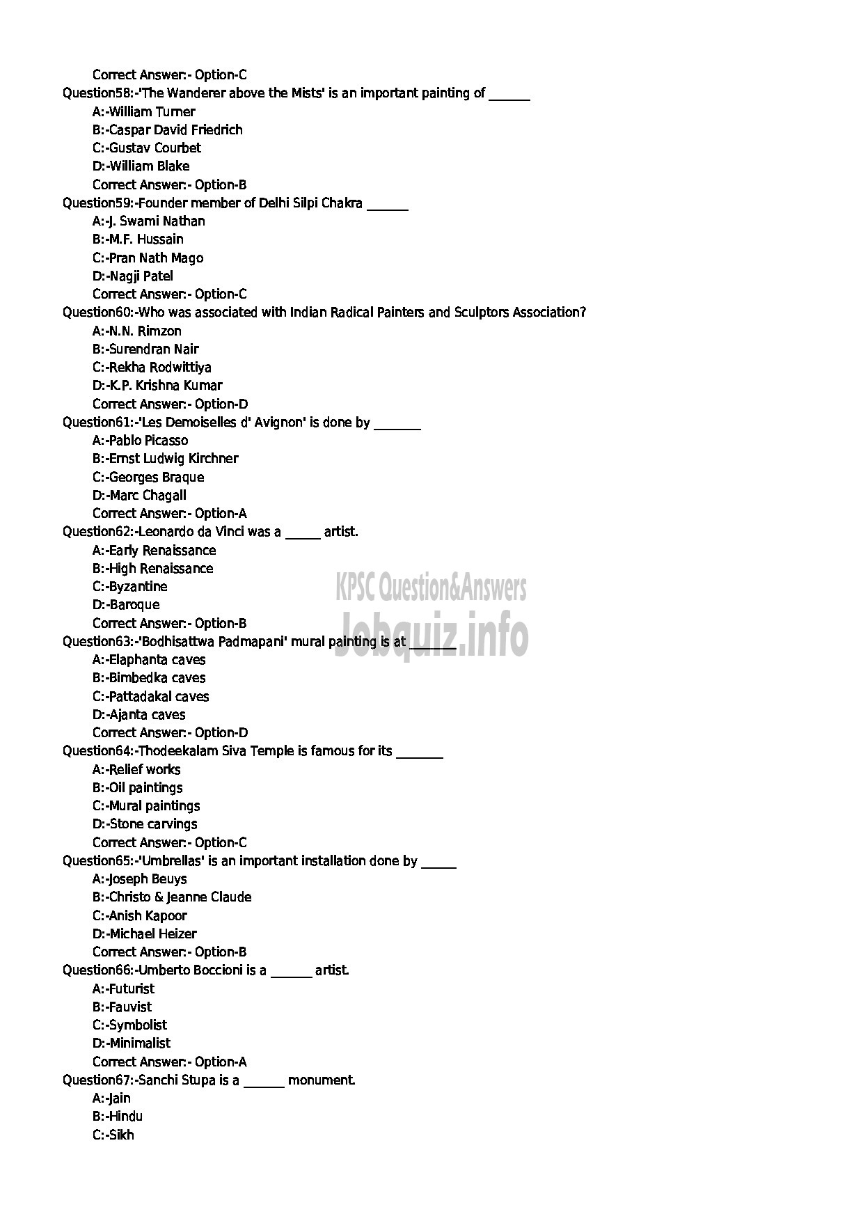 Kerala PSC Question Paper - LECTURER IN PAINTING TECHNICAL EDUCATION-7