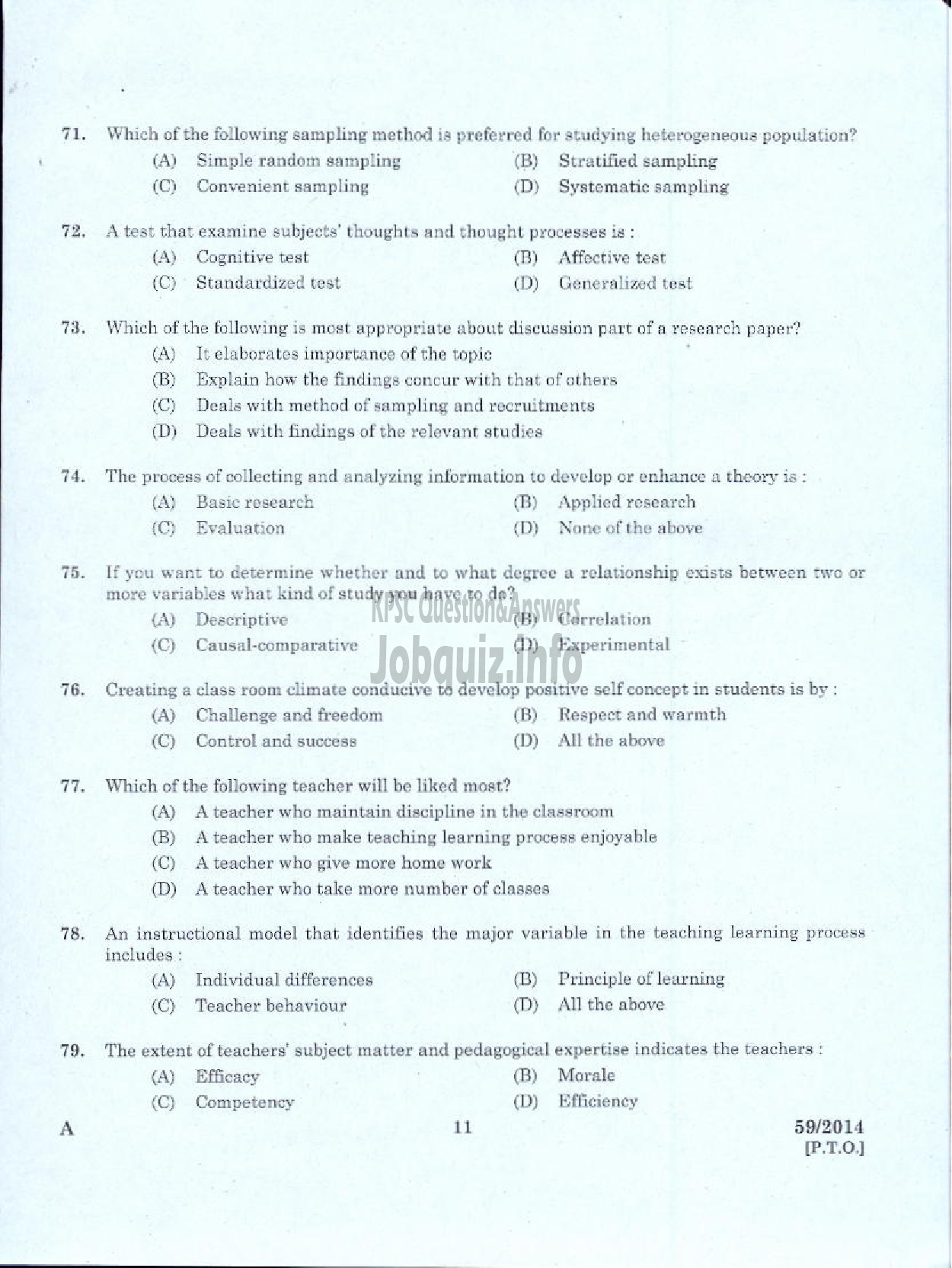 Kerala PSC Question Paper - LECTURER IN PHILOSOPHY KERALA COLLEGIATE EDUCATION-9