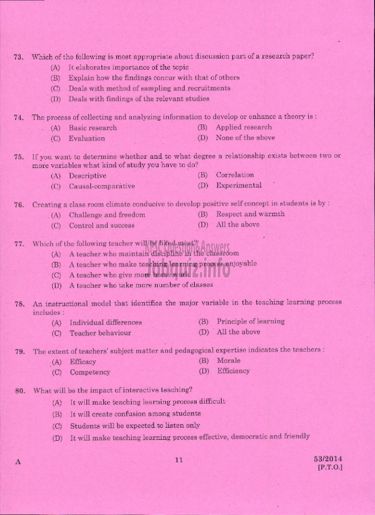 Kerala PSC Question Paper - LECTURER IN TRAVEL AND TOURISM KERALA COLLEGIATE EDUCATION-9