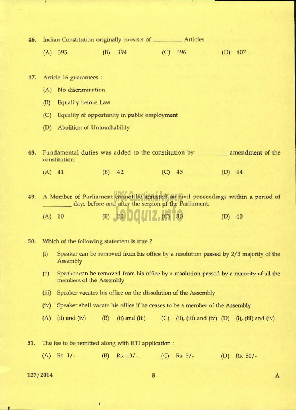 Kerala PSC Question Paper - LECTURER IN URDU KERALA COLLEGIATE EDUCATION-6