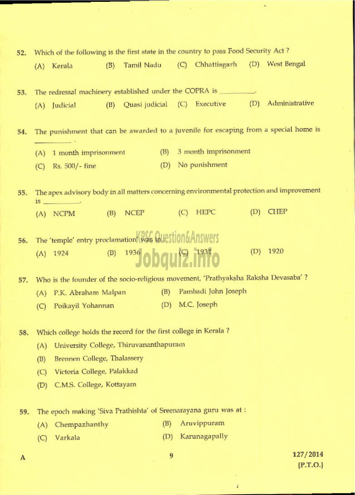 Kerala PSC Question Paper - LECTURER IN URDU KERALA COLLEGIATE EDUCATION-7