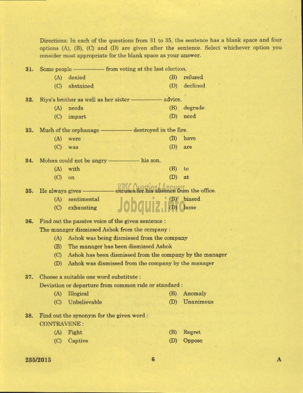 Kerala PSC Question Paper - LEGAL OFFICER KERALA FINANCIAL CORPORATION-4