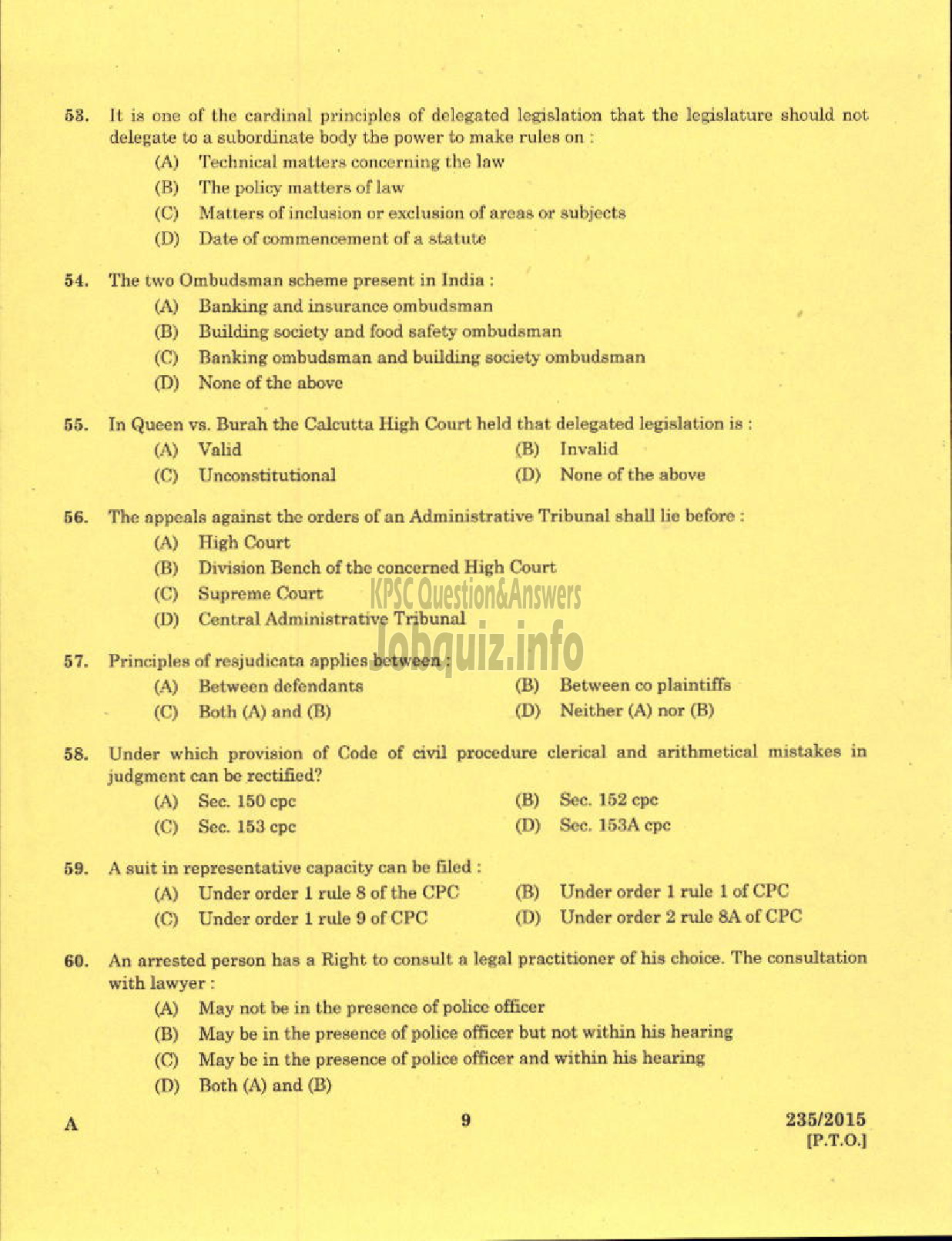 Kerala PSC Question Paper - LEGAL OFFICER KERALA FINANCIAL CORPORATION-7