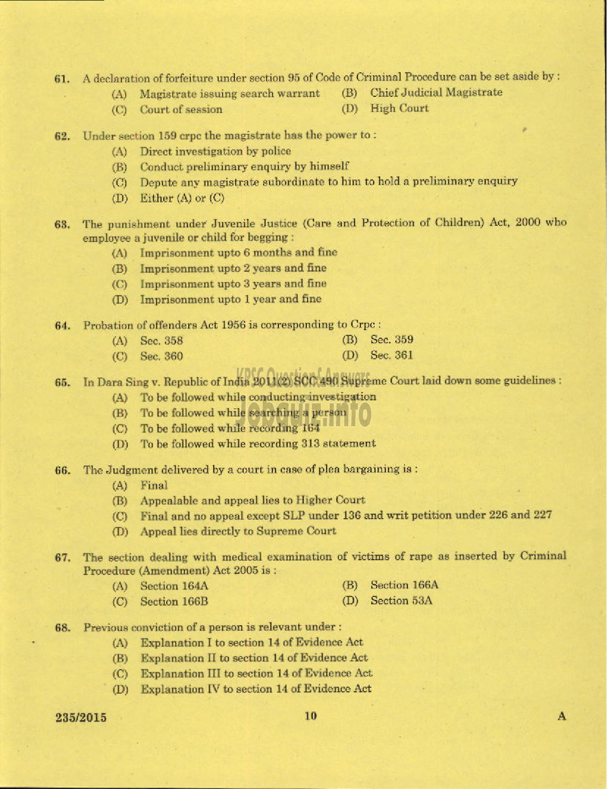 Kerala PSC Question Paper - LEGAL OFFICER KERALA FINANCIAL CORPORATION-8