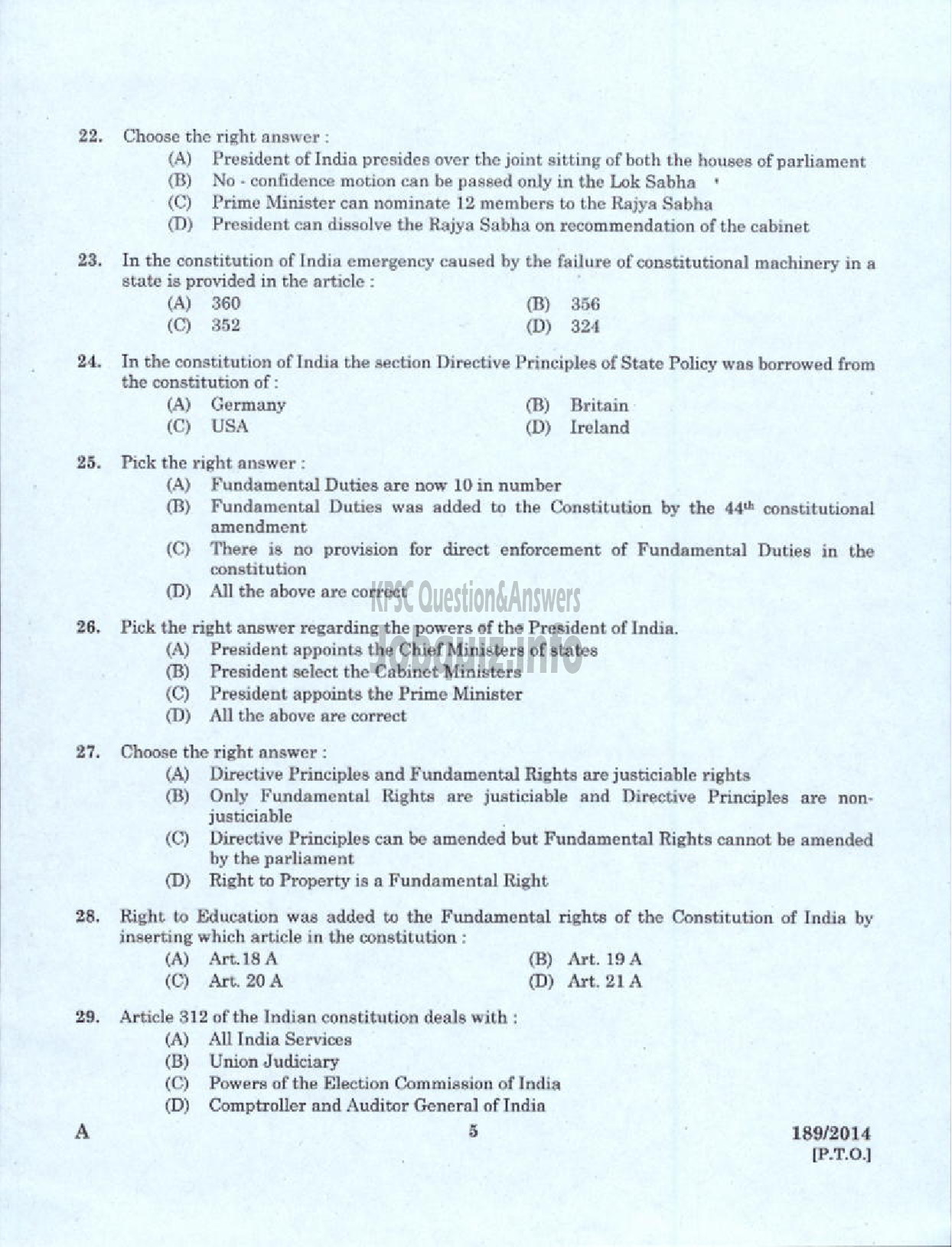 Kerala PSC Question Paper - LEGAL OFFICER KERALA FINANCIAL CORPORATION ALPY IDKY EKM-3