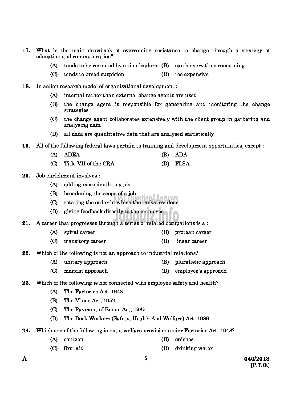 Kerala PSC Question Paper - LIAISON OFFICER CUM ASSISTANT PERSONNEL OFFICER KELPALM-3