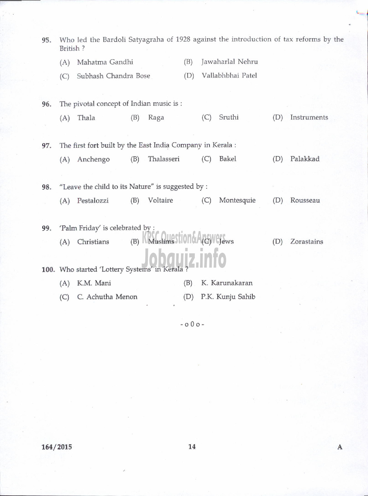 Kerala PSC Question Paper - LIBRARIAN GR III STATE CENTRAL LIBRARY-12