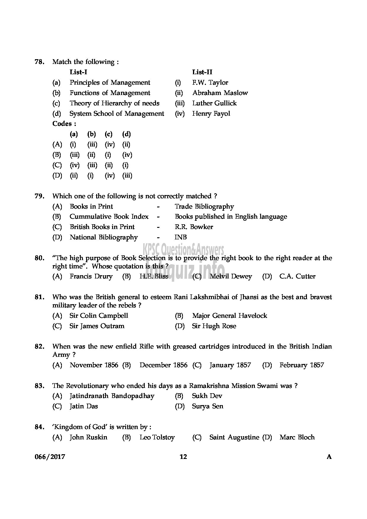 Kerala PSC Question Paper - LIBRARIAN GR IV KERALA COMMON POOL LIBRARY QUESTION PAPER-11