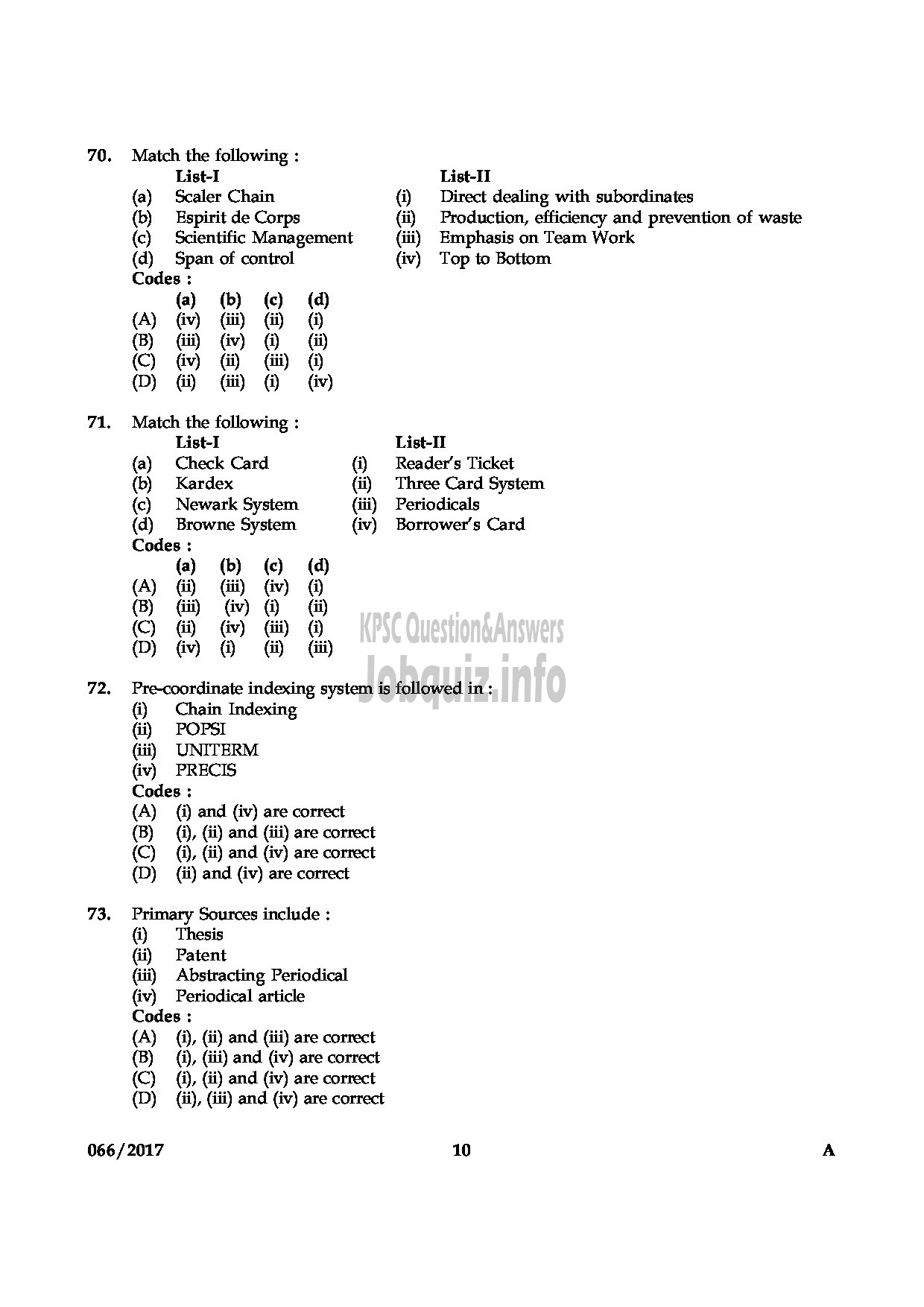 Kerala PSC Question Paper - LIBRARIAN GR IV KERALA COMMON POOL LIBRARY QUESTION PAPER-9