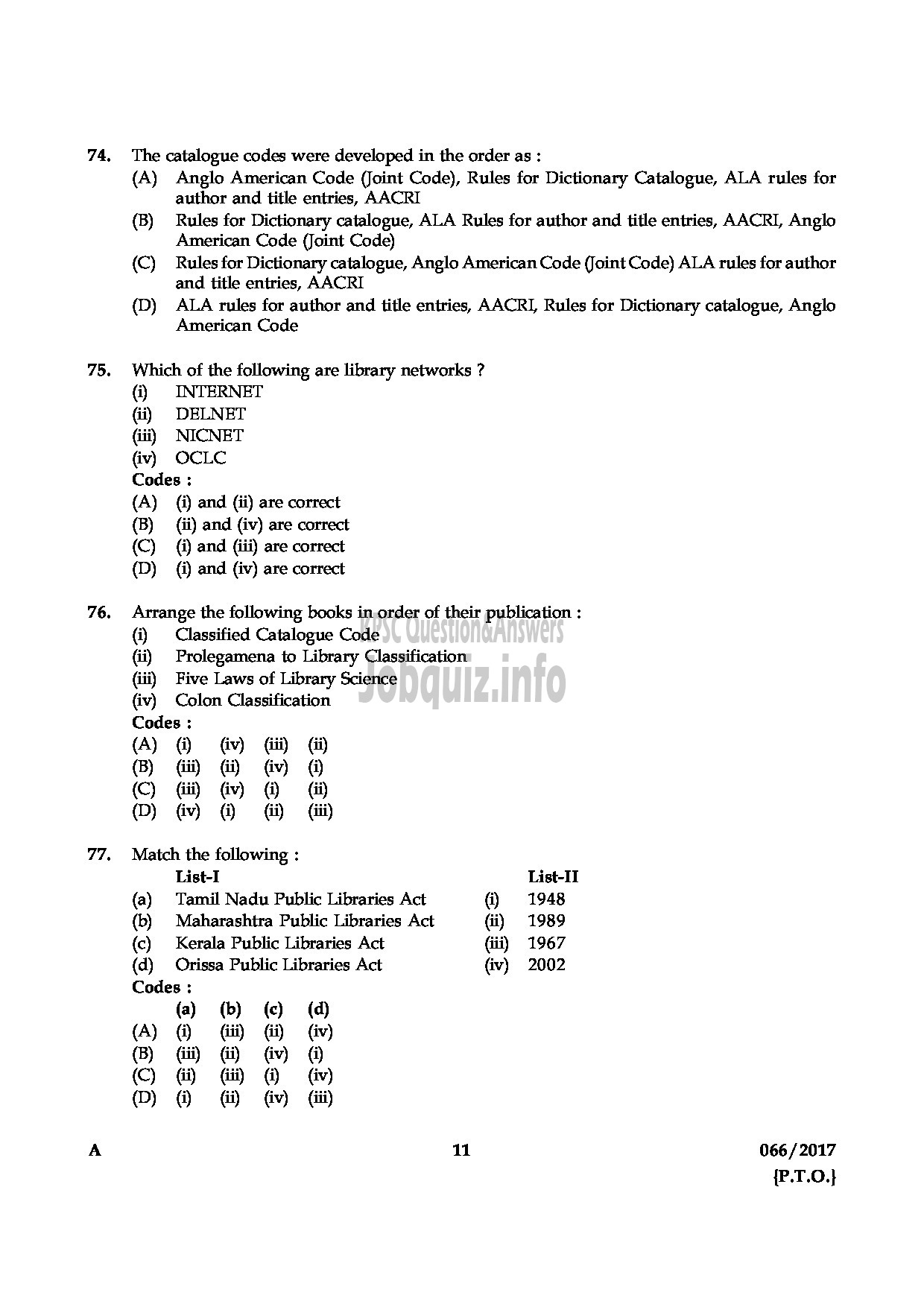 Kerala PSC Question Paper - LIBRARIAN GR IV KERALA COMMON POOL LIBRARY QUESTION PAPER-10