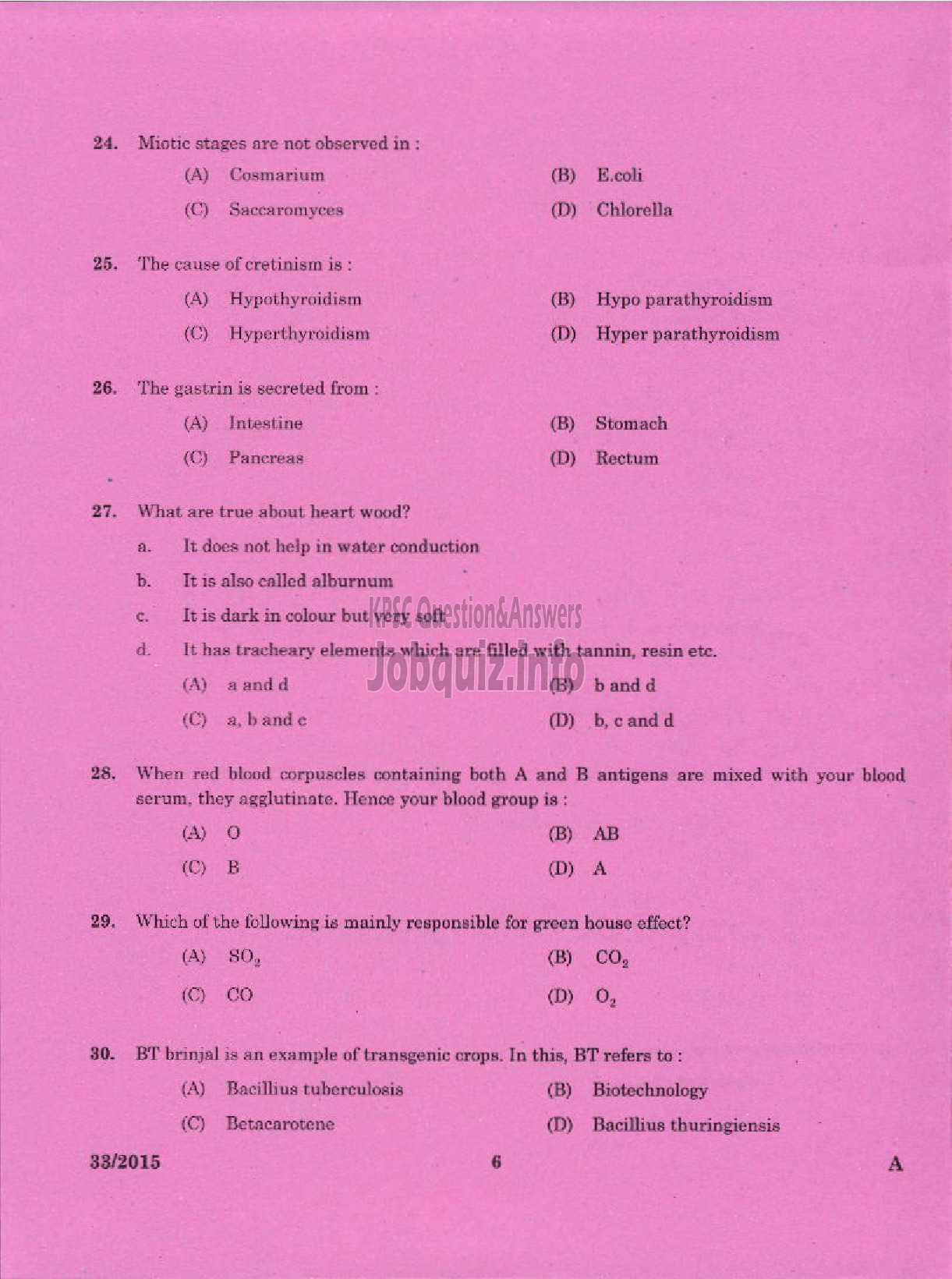 Kerala PSC Question Paper - LIVE STOCK INSPECTOR GR II / POULTRY ASSISTANT / MILK RECORDER / STORE KEEPER / ENUMERATOR II NCA HN ANIMAL HUSBANDRY-4