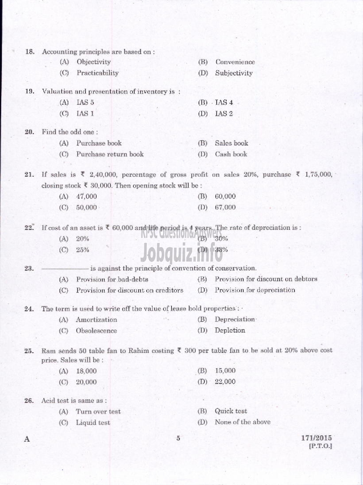 Kerala PSC Question Paper - LOWER DIVISION ACCOUNTANT KERALA SMALL INDUSTRIES DEVELOPMENT CORPORATION LTD-3