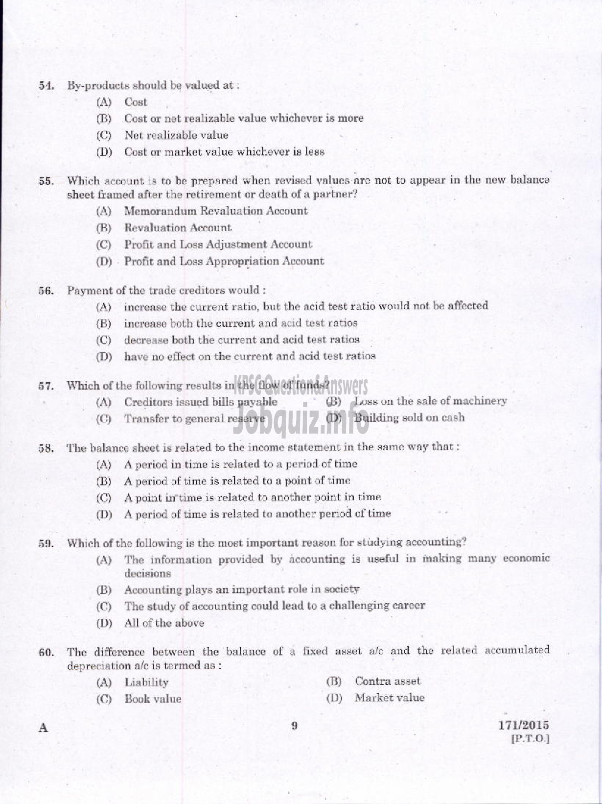 Kerala PSC Question Paper - LOWER DIVISION ACCOUNTANT KERALA SMALL INDUSTRIES DEVELOPMENT CORPORATION LTD-7