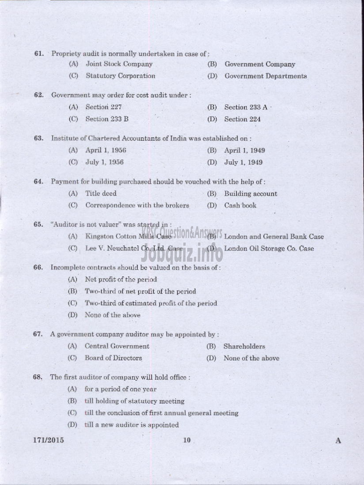 Kerala PSC Question Paper - LOWER DIVISION ACCOUNTANT KERALA SMALL INDUSTRIES DEVELOPMENT CORPORATION LTD-8