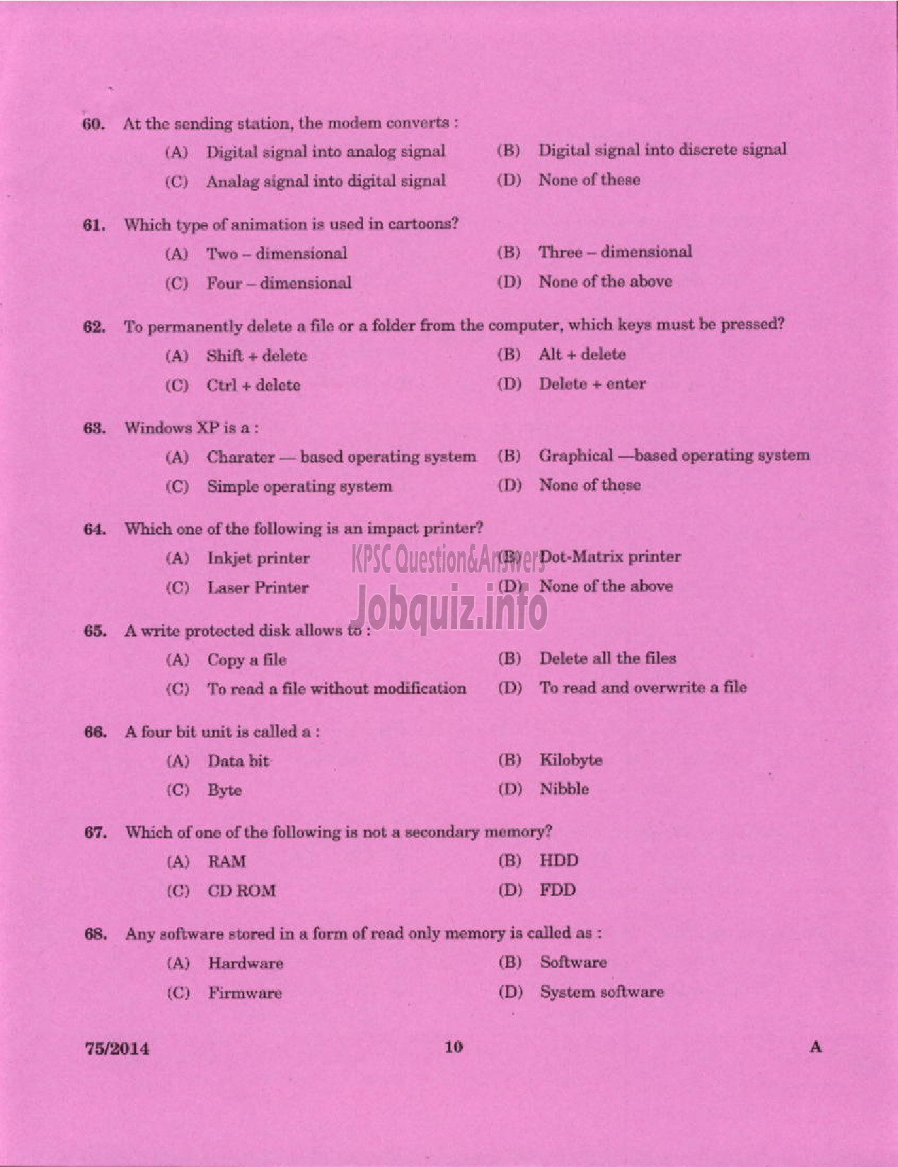 Kerala PSC Question Paper - LOWER DIVISION CLERK BY TRANSFER KERALA WATER AUTHORITY-8