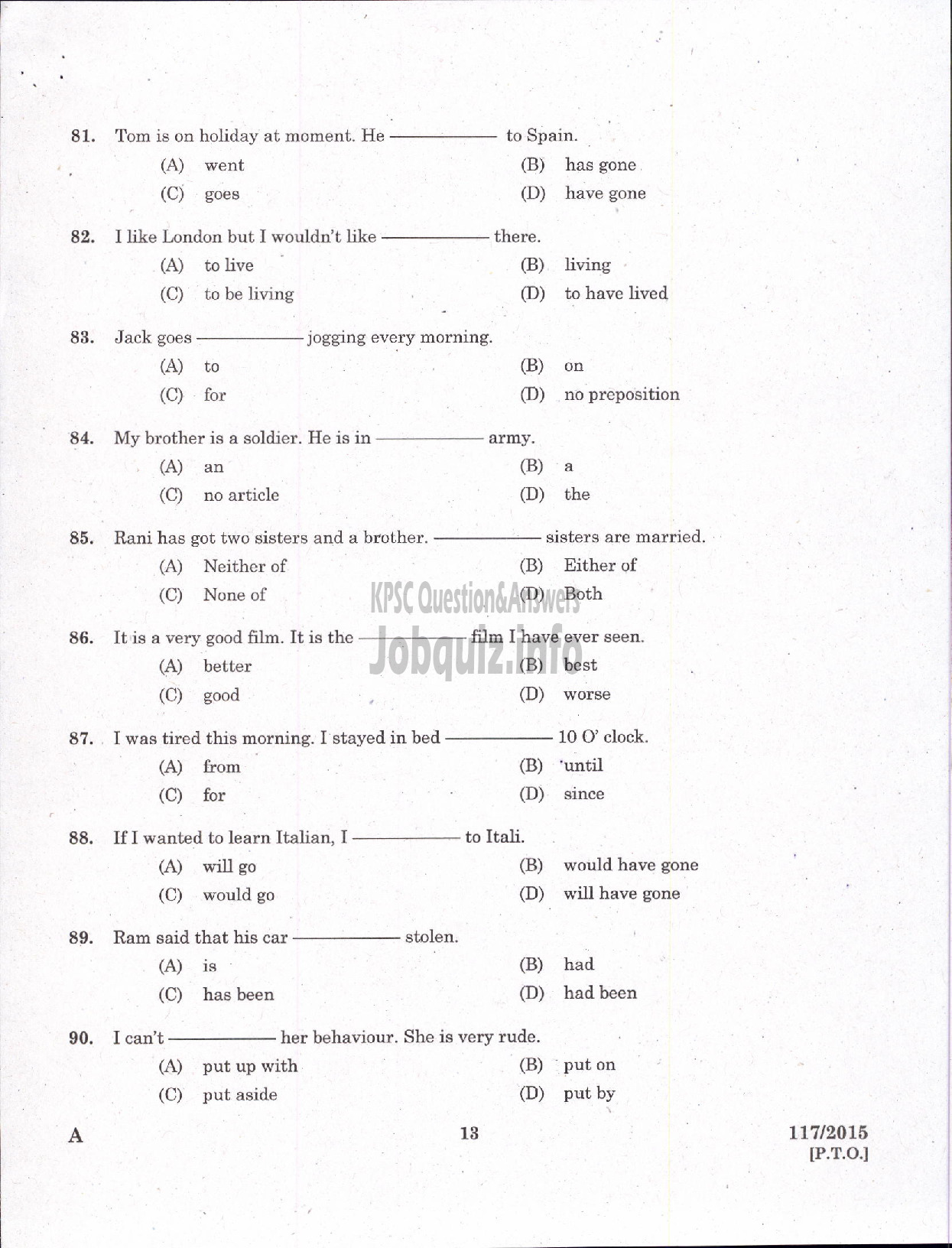 Kerala PSC Question Paper - LOWER DIVISION CLERK KANNADA AND MALAYALAM KNOWING NCA PRELIMINARY VARIOUS-11