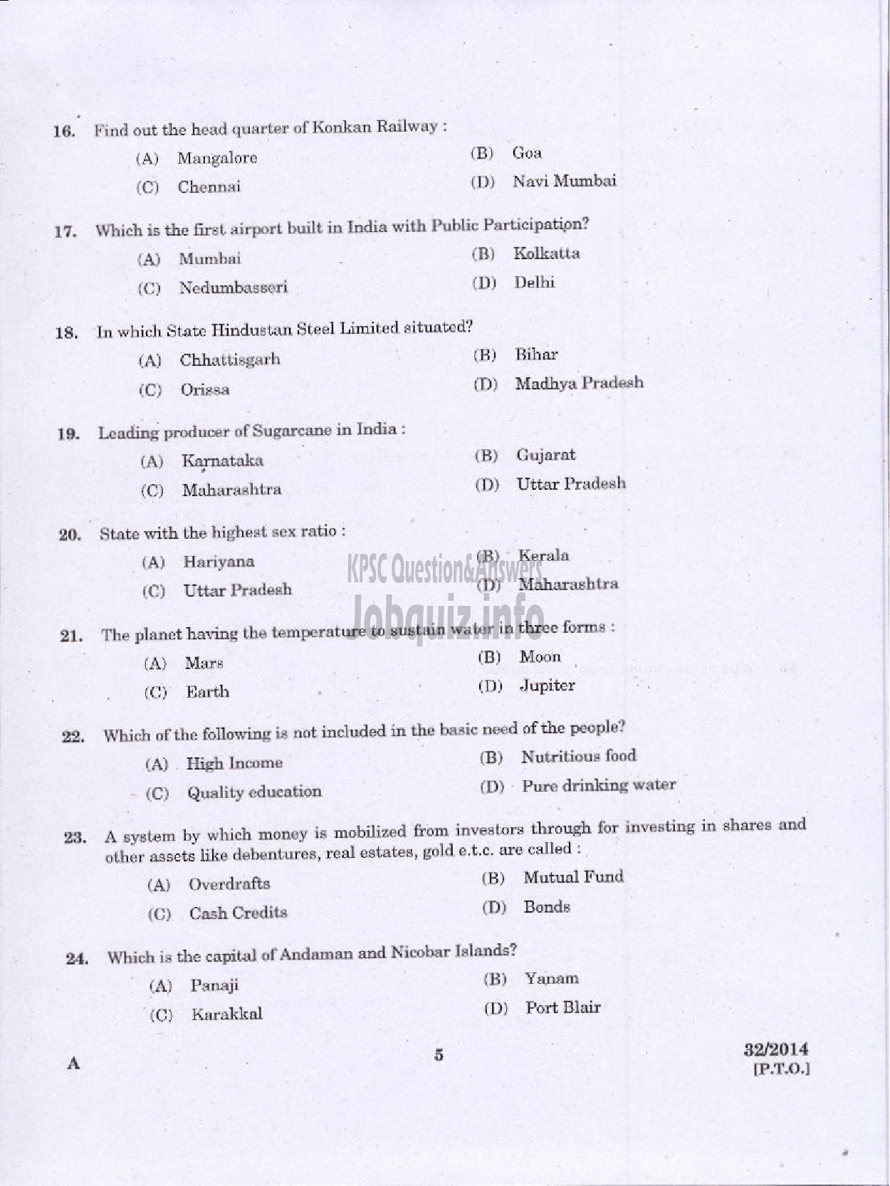 Kerala PSC Question Paper - LOWER DIVISION TYPIST NCA VARIOUS GOVERNMENT OWNED COMPANIES IDUKKY-3