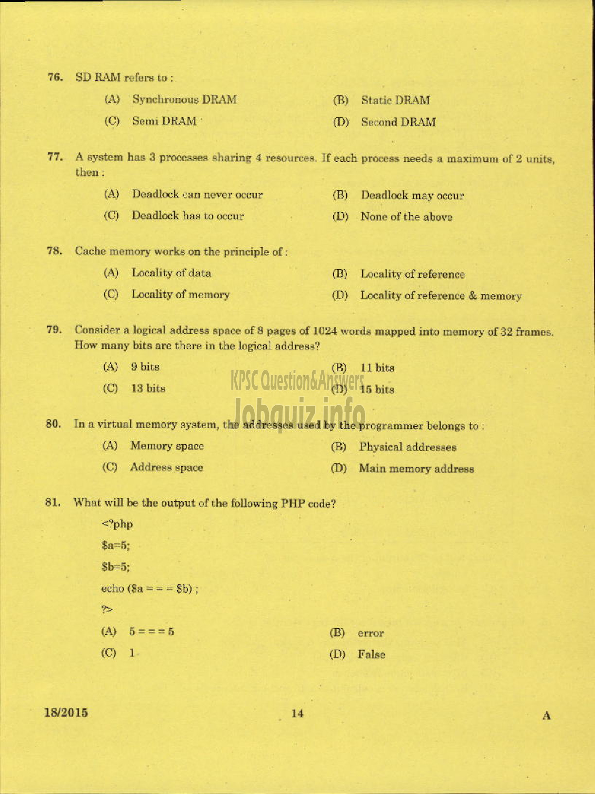 Kerala PSC Question Paper - LR IN INFORMATION TECHNOLOGY POLYTECHNICS KERALA TECHNICAL EDUCATION-12