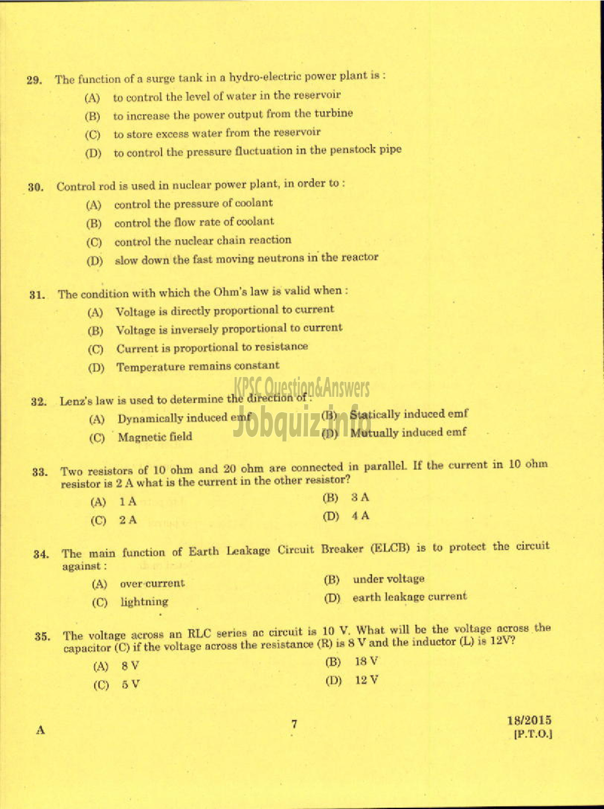 Kerala PSC Question Paper - LR IN INFORMATION TECHNOLOGY POLYTECHNICS KERALA TECHNICAL EDUCATION-5