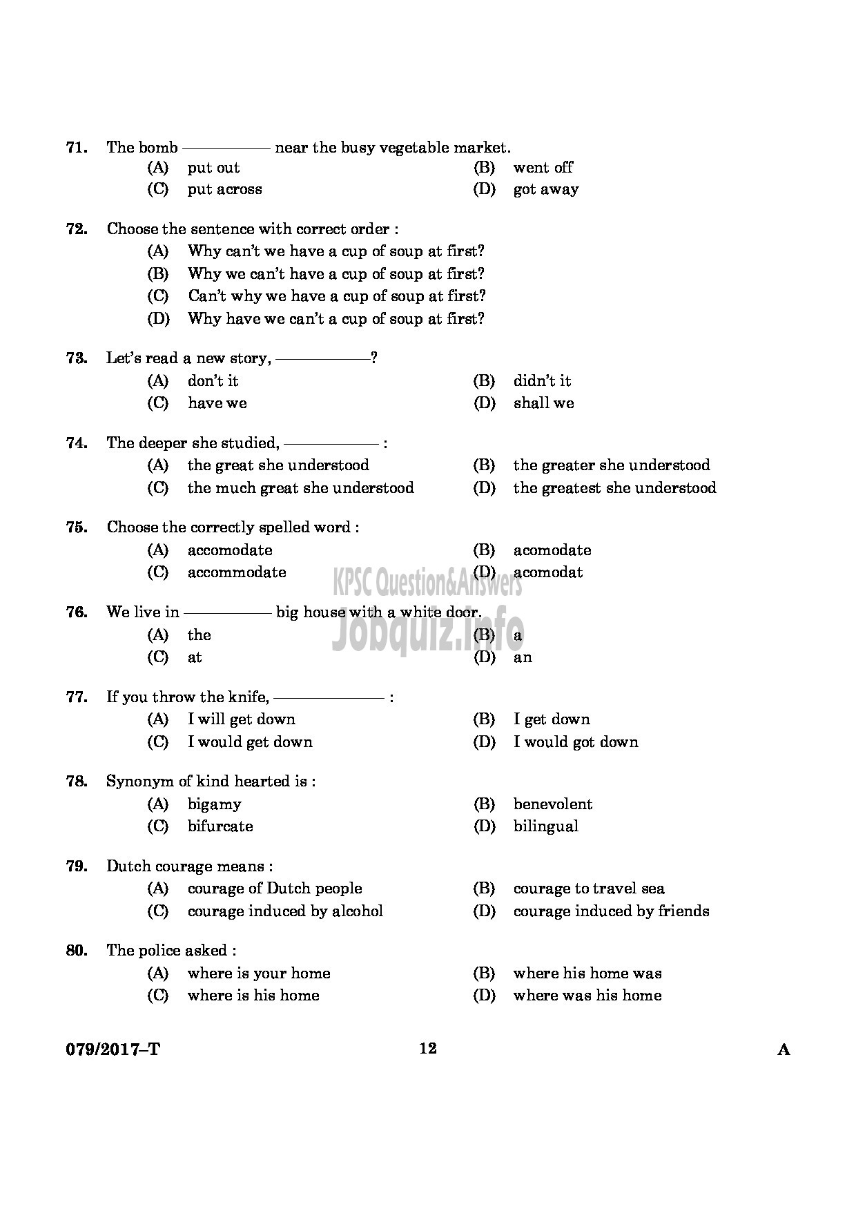 Kerala PSC Question Paper - L D CLERK VARIOUS ALAPPUZHA IDUKKI KOZHIKKOD QUESTION PAPER(KANNADA)-10