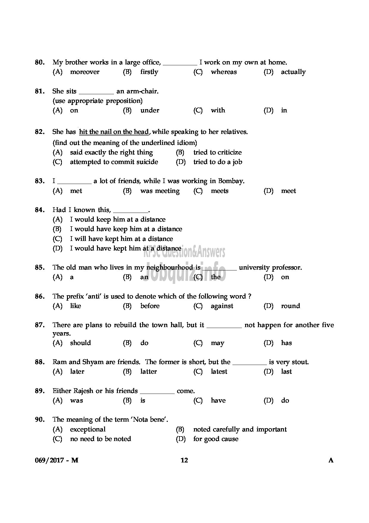 Kerala PSC Question Paper - L.D.CLERK VARIOUS THIRUVANANTHAPURAM AND MALAPPURAM DISTICTS QUESTION PAPER-11