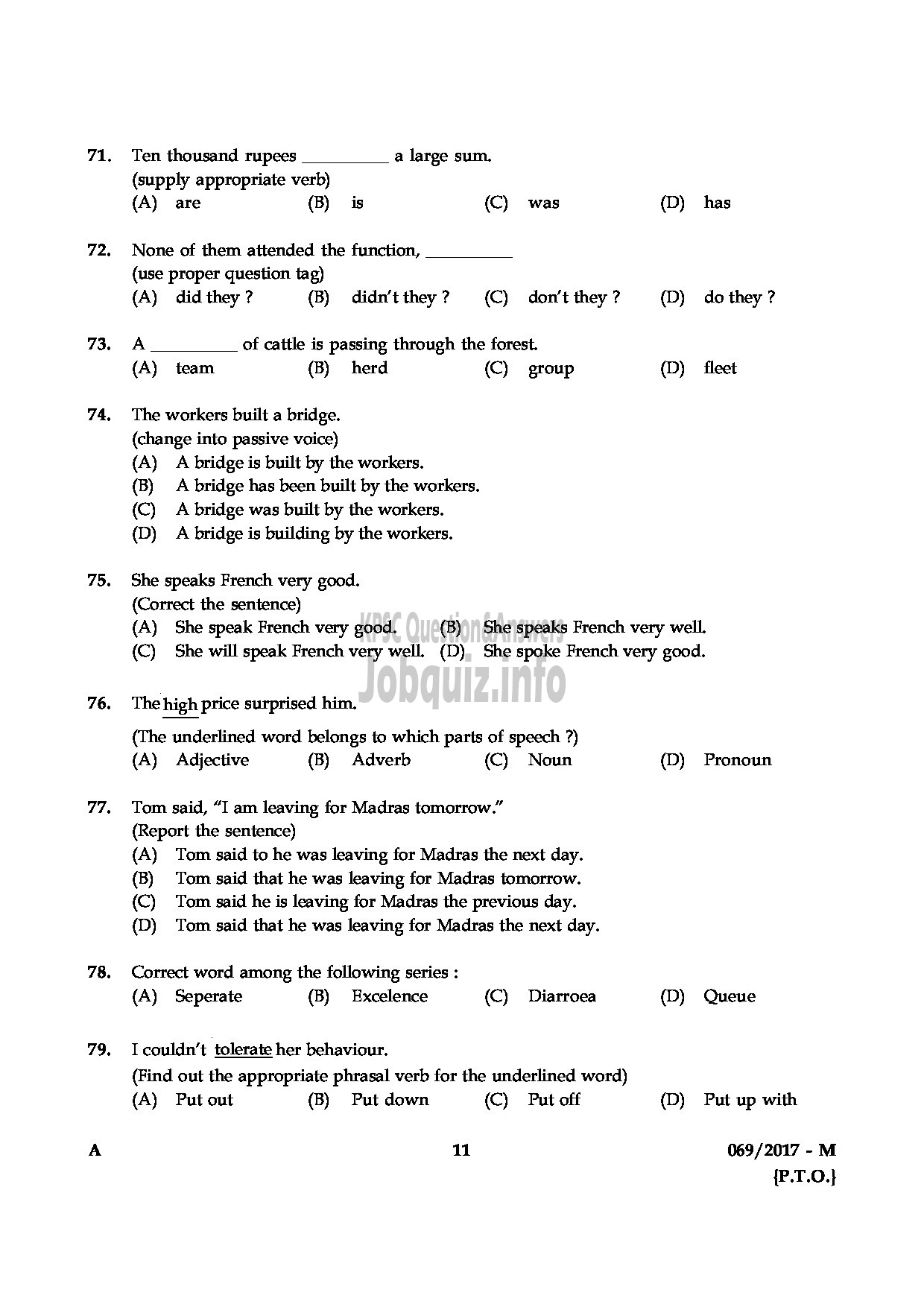 Kerala PSC Question Paper - L.D.CLERK VARIOUS THIRUVANANTHAPURAM AND MALAPPURAM DISTICTS QUESTION PAPER-10