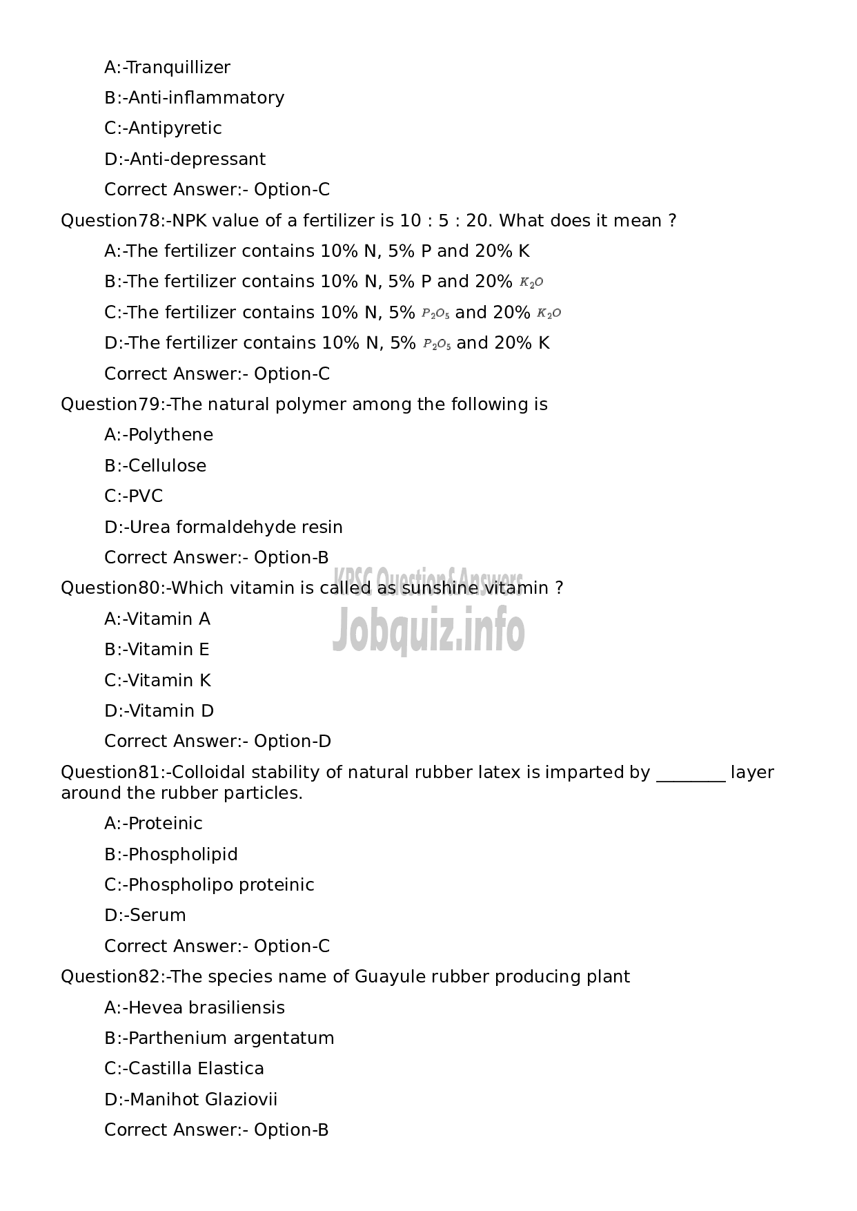 Kerala PSC Question Paper - Laboratory Assistant Common Facility Service Centre-15