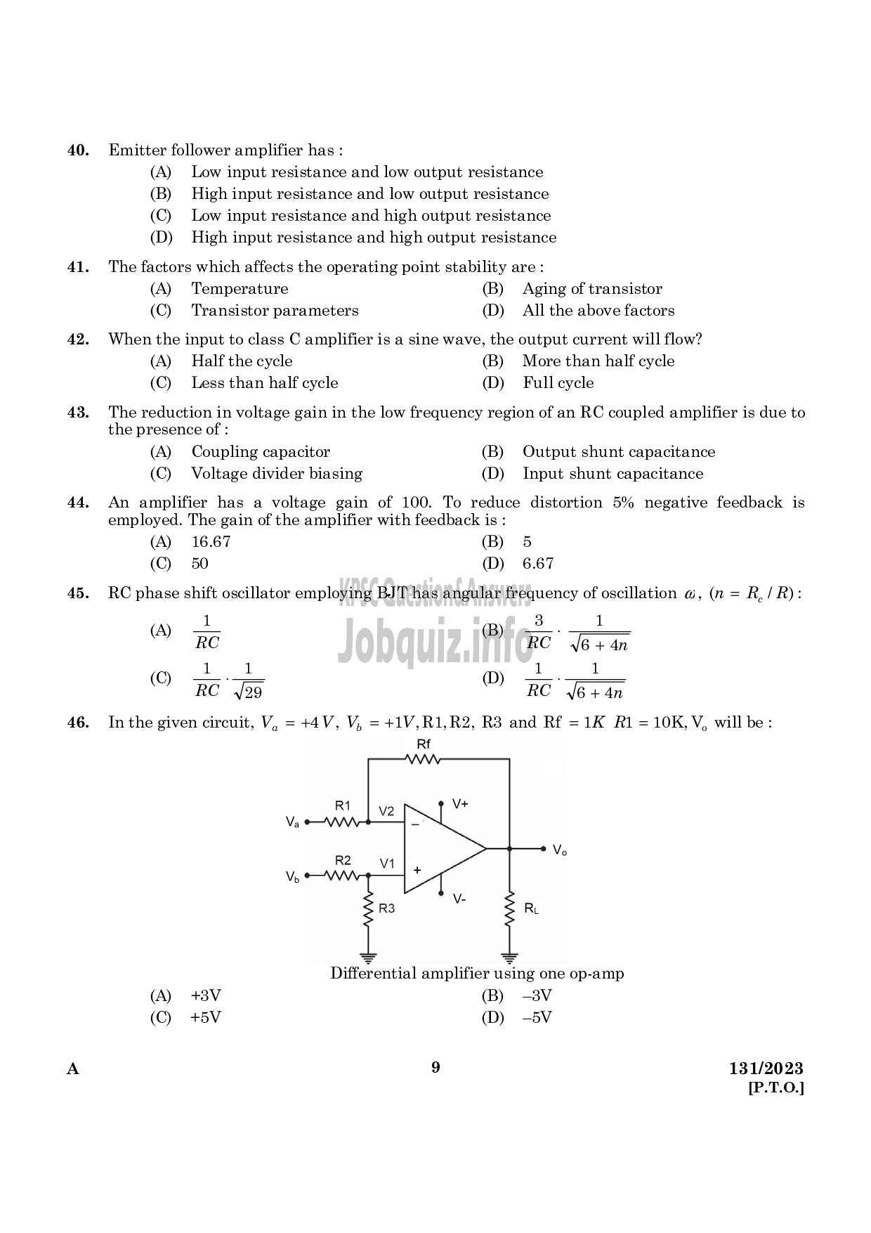 Kerala PSC Question Paper - Lecturer in Electrical and Electronics Engineering TechnicalEducation (Polytechnics)-7