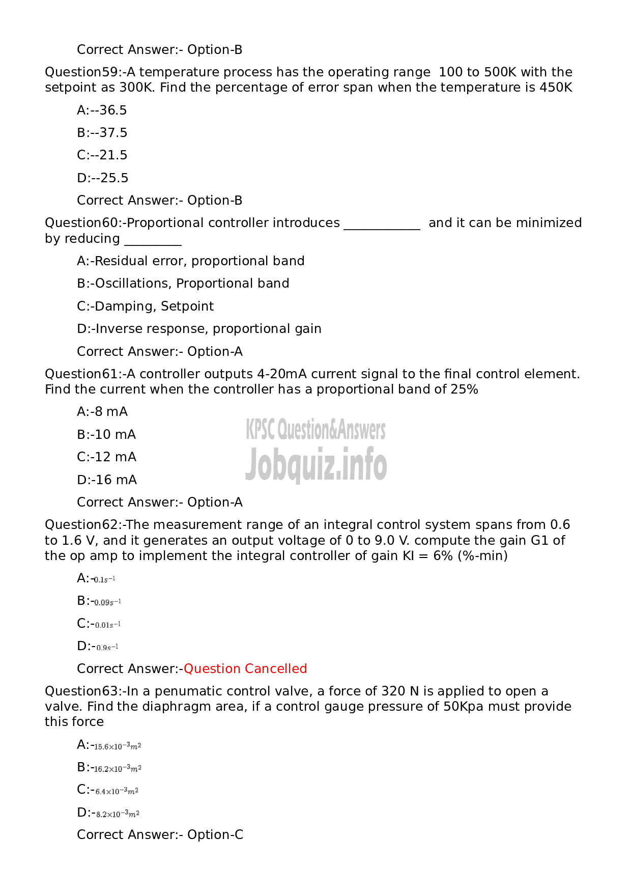 Kerala PSC Question Paper - Lecturer in Electronics and Instrumentation (Polytechnics)-12