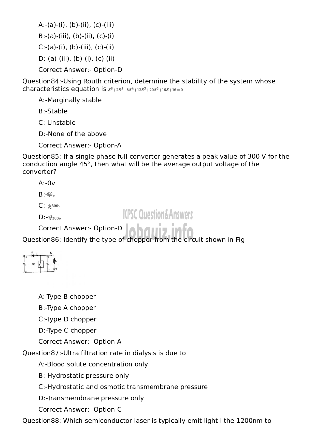 Kerala PSC Question Paper - Lecturer in Electronics and Instrumentation (Polytechnics)-17