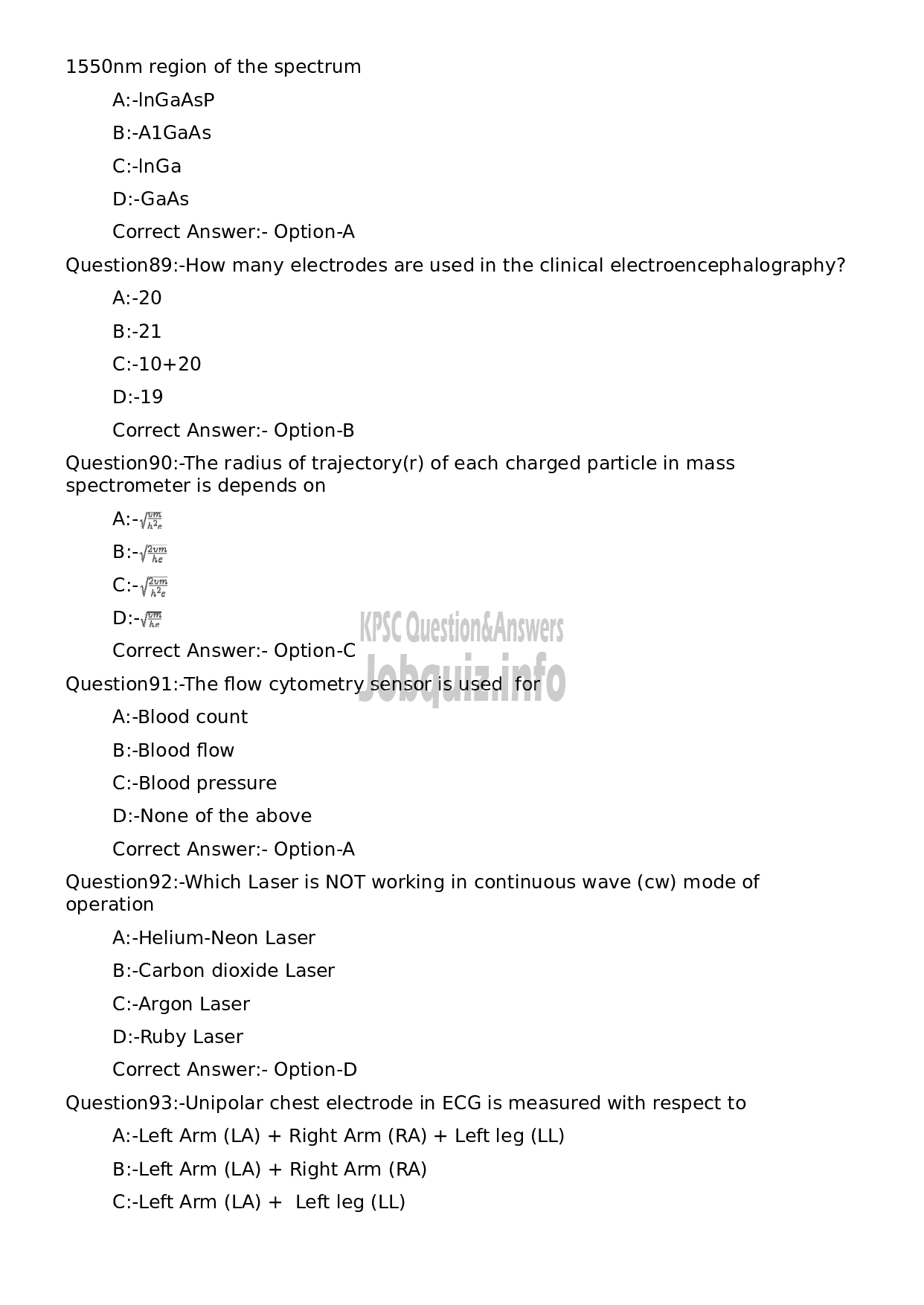 Kerala PSC Question Paper - Lecturer in Electronics and Instrumentation (Polytechnics)-18