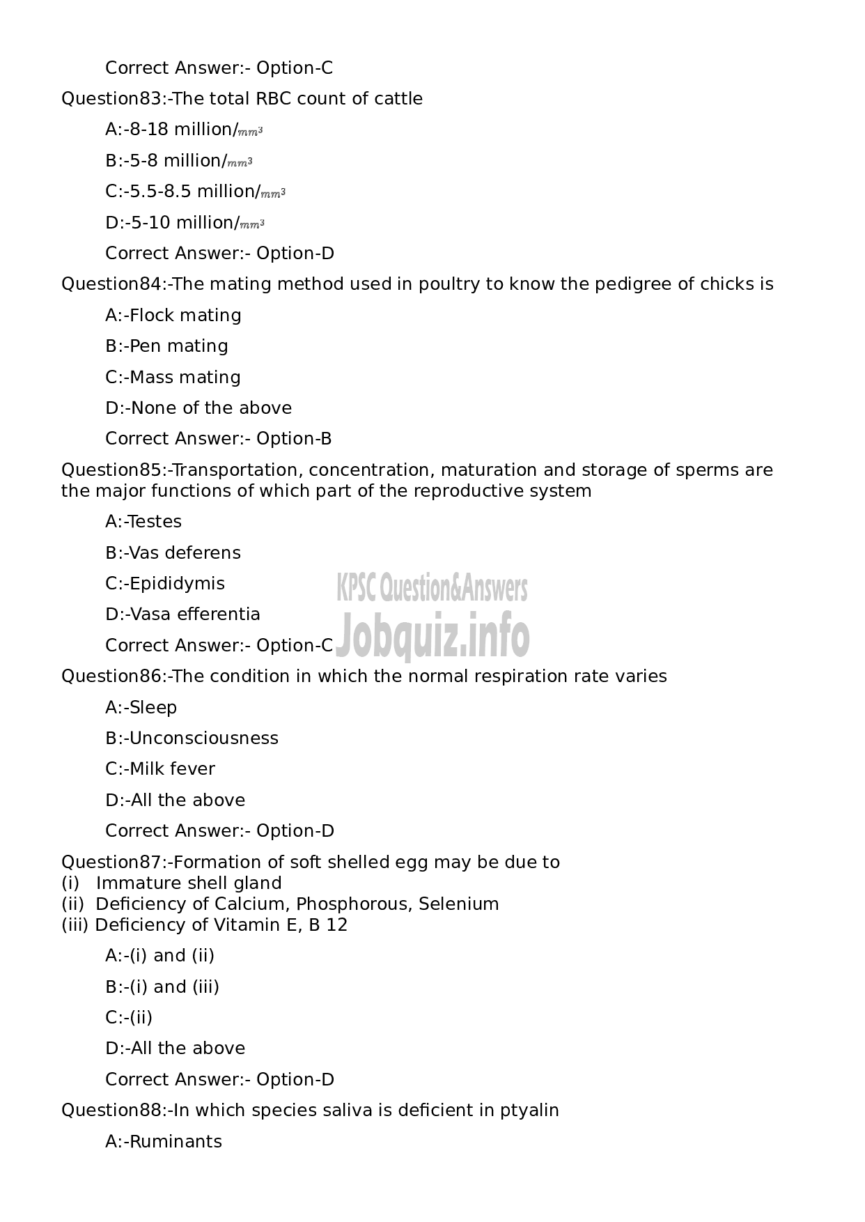 Kerala PSC Question Paper - Livestock Inspector Gr II/ Poultry Assistant/ Milk Recorder etc (Supplimentary Examination)-16