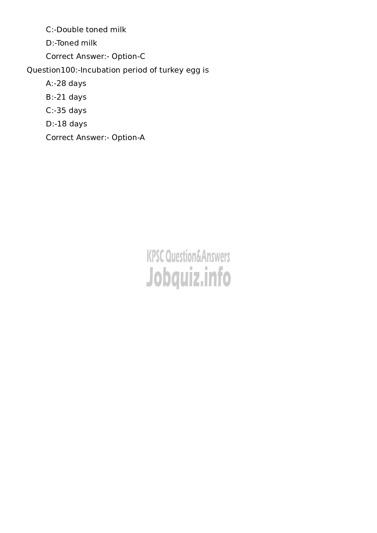 Kerala PSC Question Paper - Livestock Inspector Gr II/ Poultry Assistant/ Milk Recorder etc (Supplimentary Examination)-19