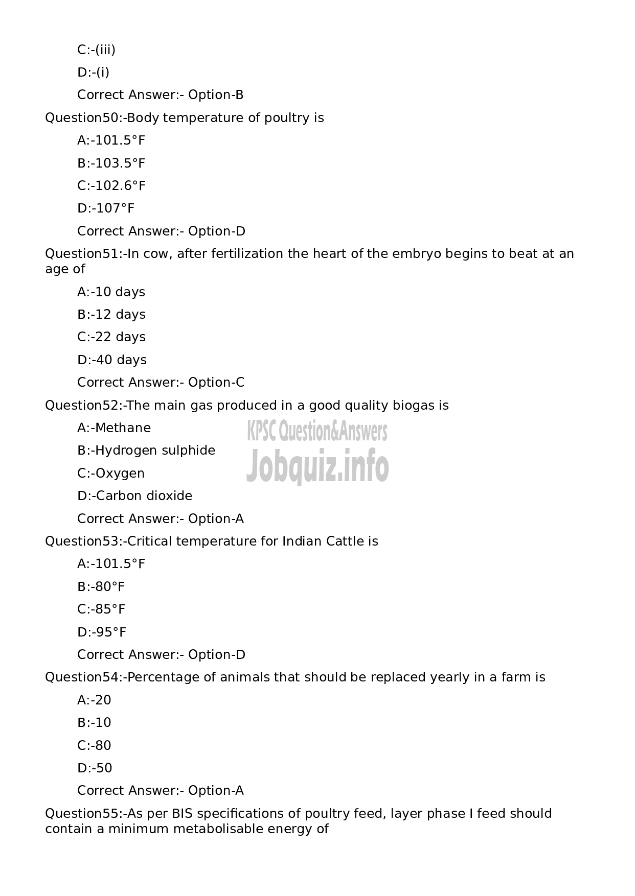 Kerala PSC Question Paper - Livestock Inspector Gr II/ Poultry Assistant/ Milk Recorder etc (Supplimentary Examination)-10