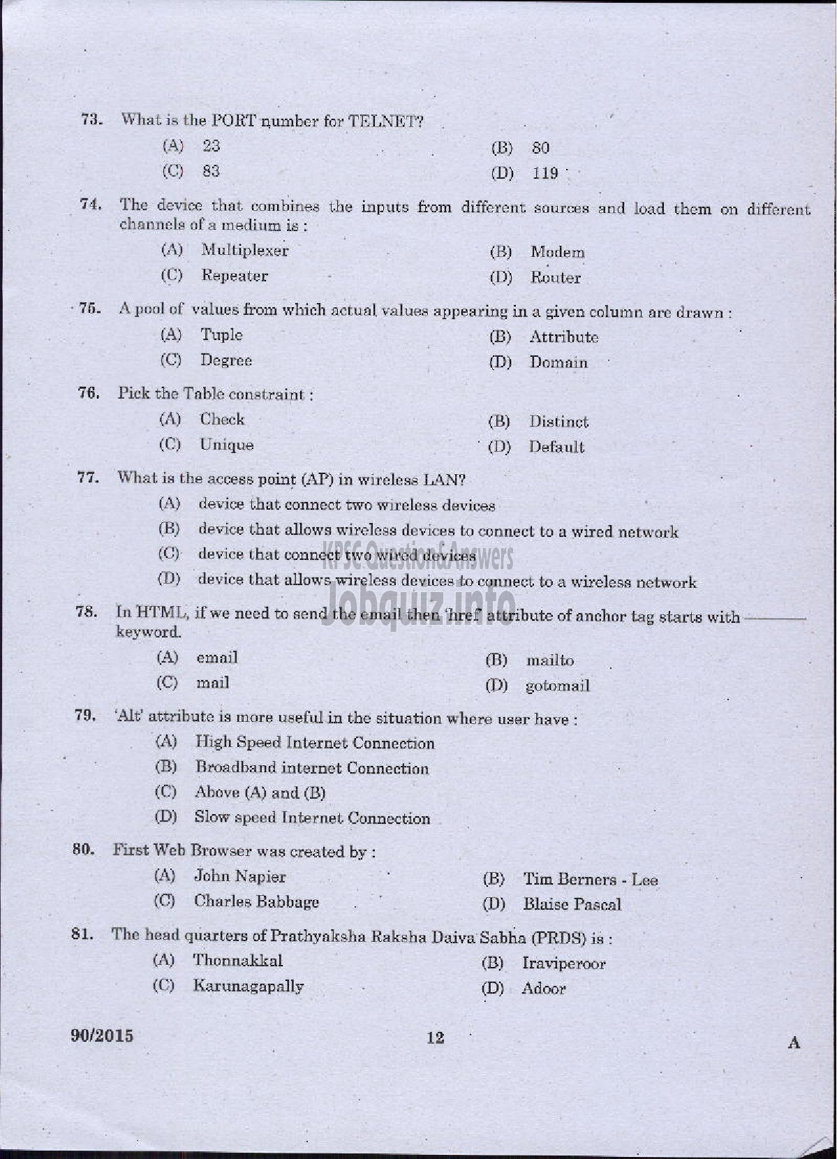 Kerala PSC Question Paper - MANAGER GR.II GRL CATEGORY APEX SOCIETIES OF CO OPERATIVE SECTOR IN KERALA / MANAGER GR.II SOCIETY CATEGORY KERALA STATE CO OPERATIVE CONSUMERS FEDERATION-10