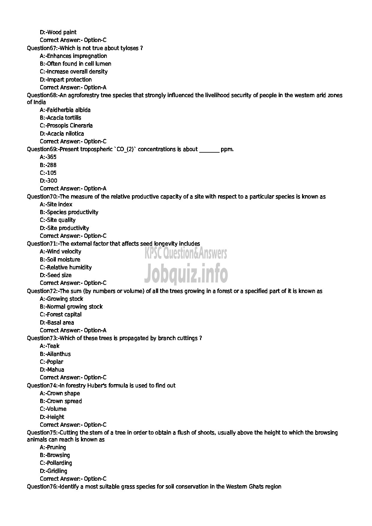 Kerala PSC Question Paper - MANAGER NCA KERALA FOREST DEVELOPMENT CORPORATION LTD-8