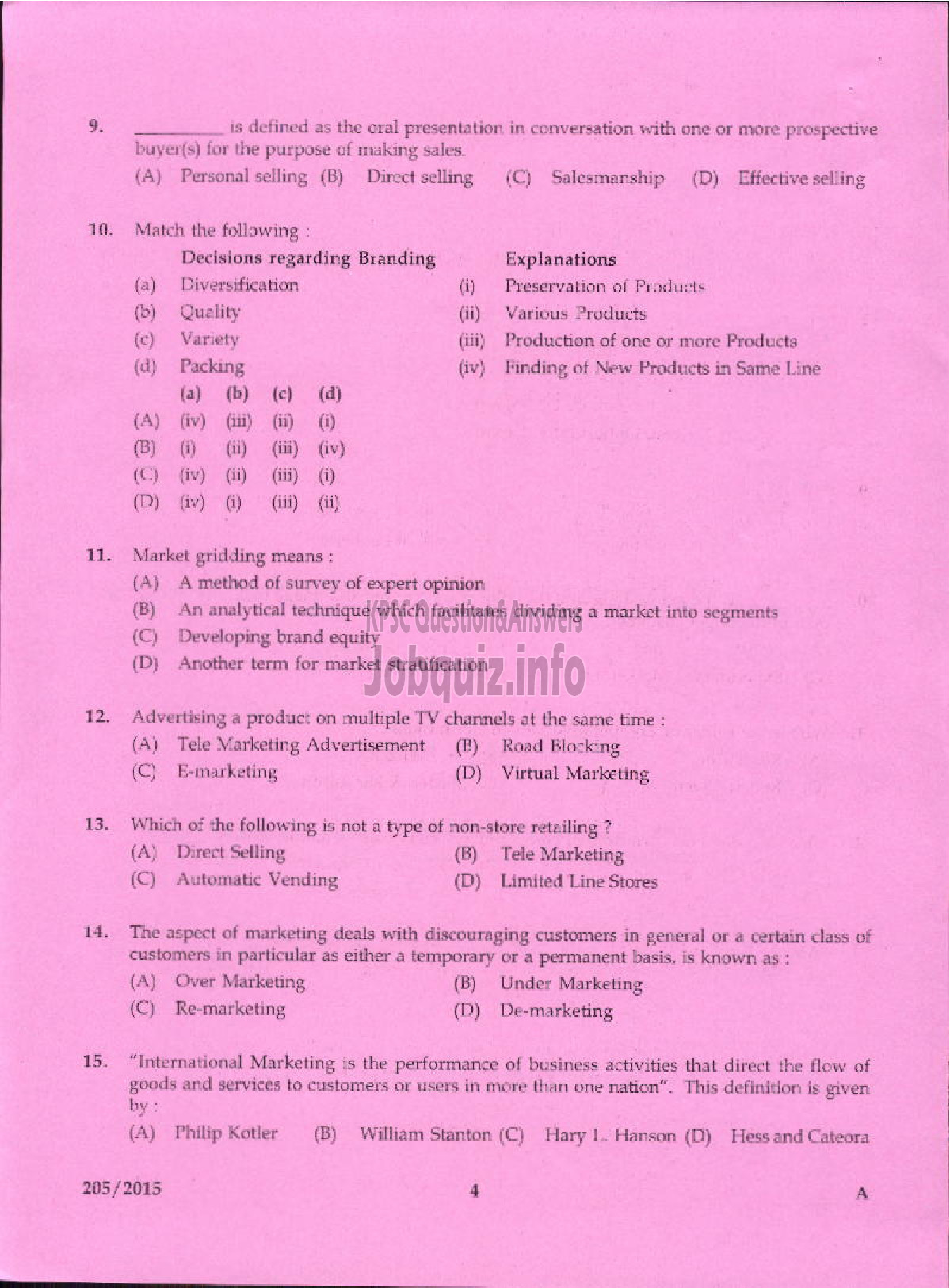 Kerala PSC Question Paper - MARKETING ORGANISER PART I AND PART II KCMMF LTD-2