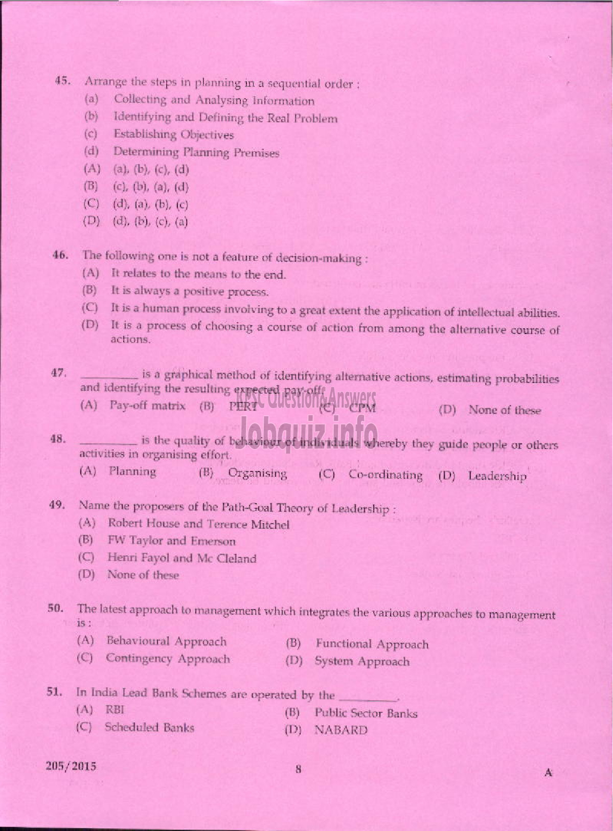 Kerala PSC Question Paper - MARKETING ORGANISER PART I AND PART II KCMMF LTD-6