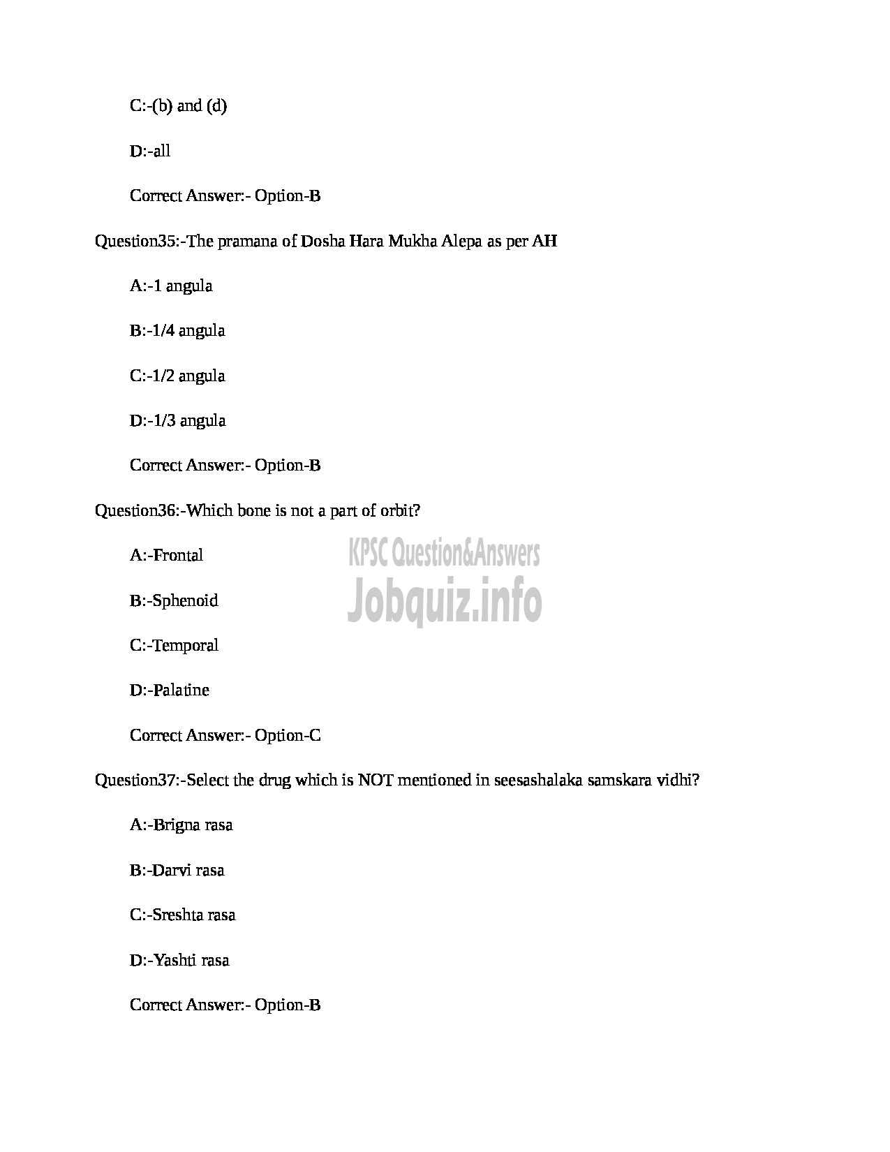 Kerala PSC Question Paper - MEDICAL OFFICER (NETRA) INDIAN SYSTEMS OF MEDICINE-11
