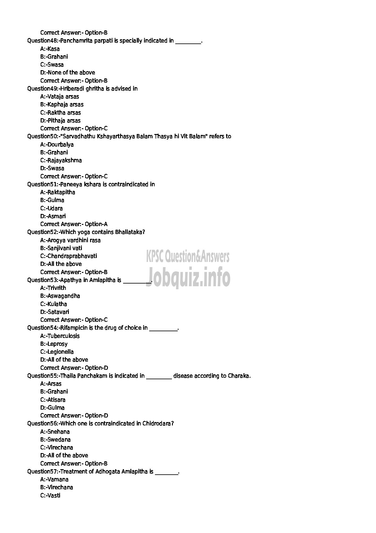 Kerala PSC Question Paper - MEDICAL OFFICER SICKLE CELL ANAEMIA INDIAN SYSTEMS OF MEDICINE-6