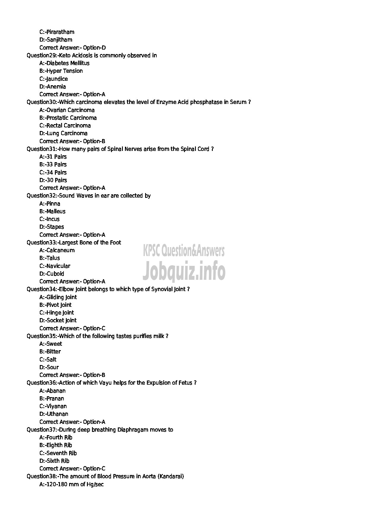 Kerala PSC Question Paper - MEDICAL OFFICER SIDDHA INDIAN SYSTEMS OF MEDICINE-4