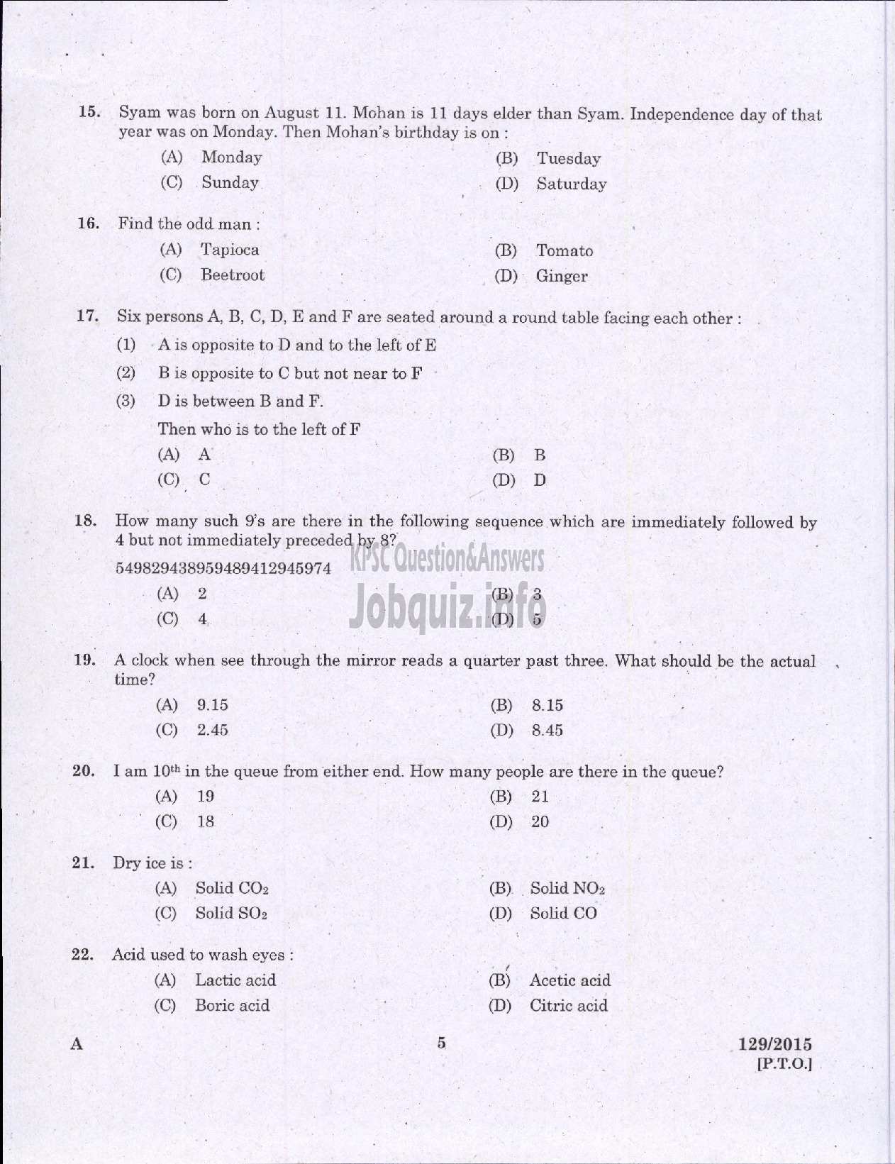 Kerala PSC Question Paper - MUNICIPAL SECRETARY GR III URBAN AFFAIRS SR FOR SC/ST-3