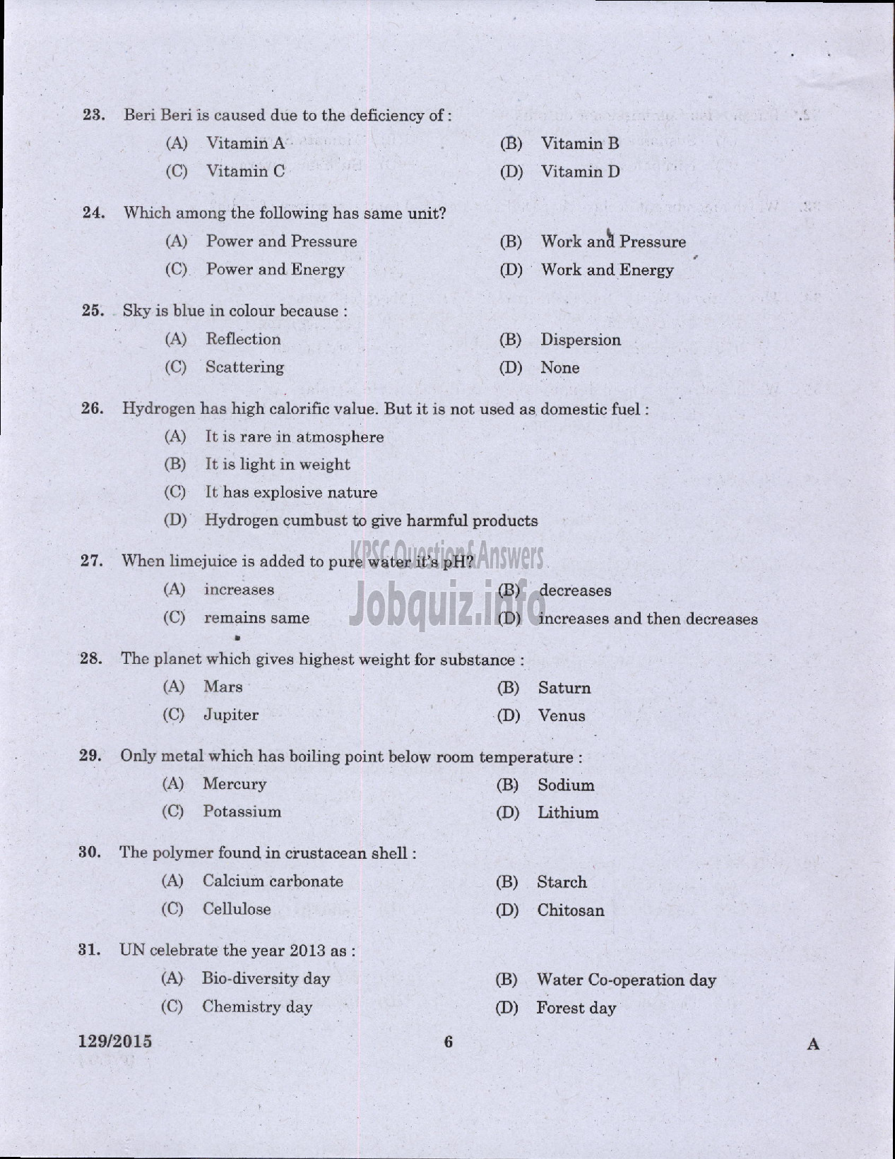 Kerala PSC Question Paper - MUNICIPAL SECRETARY GR III URBAN AFFAIRS SR FOR SC/ST-4