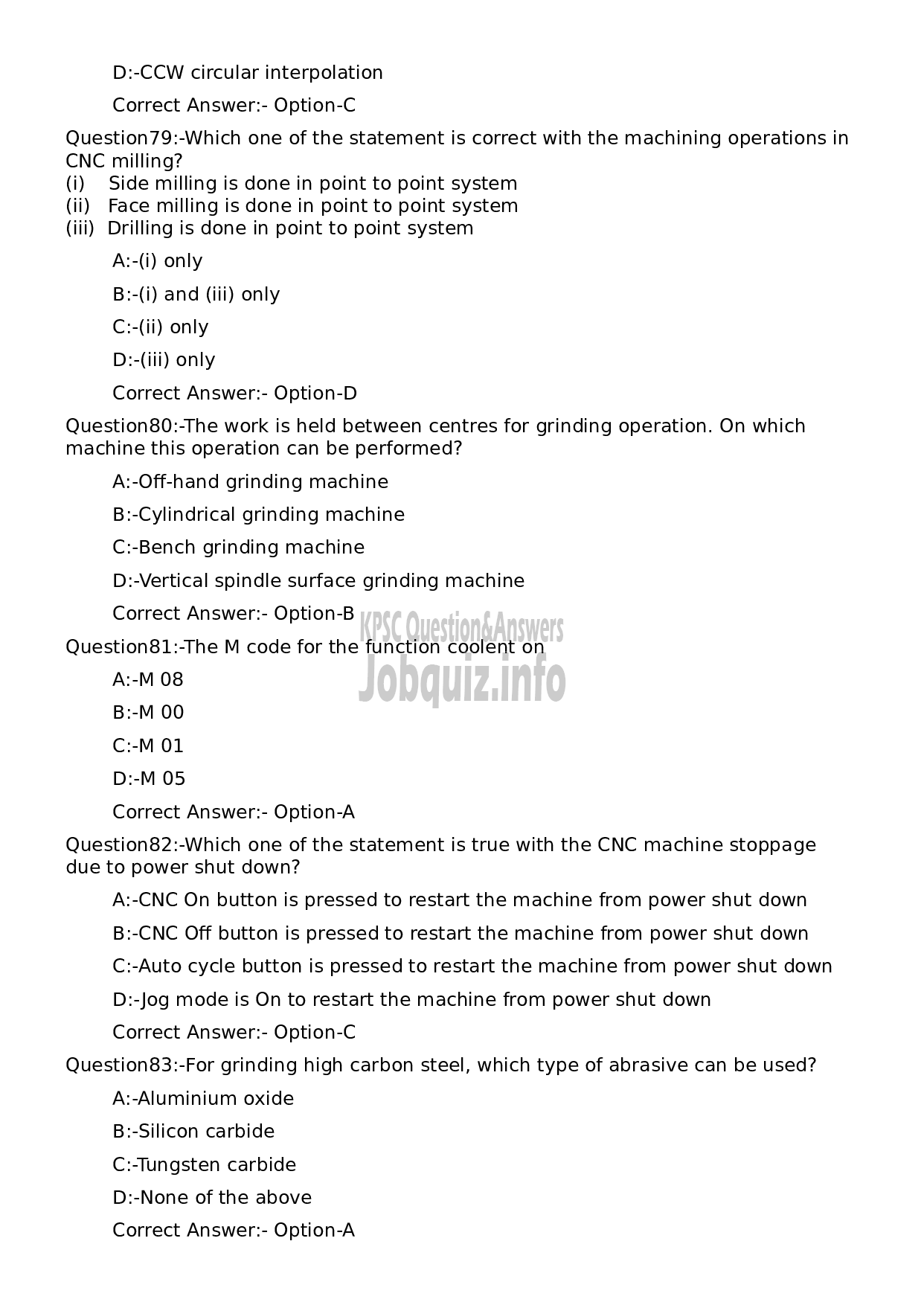 Kerala PSC Question Paper - Machinist (SR for SC/ST)-15