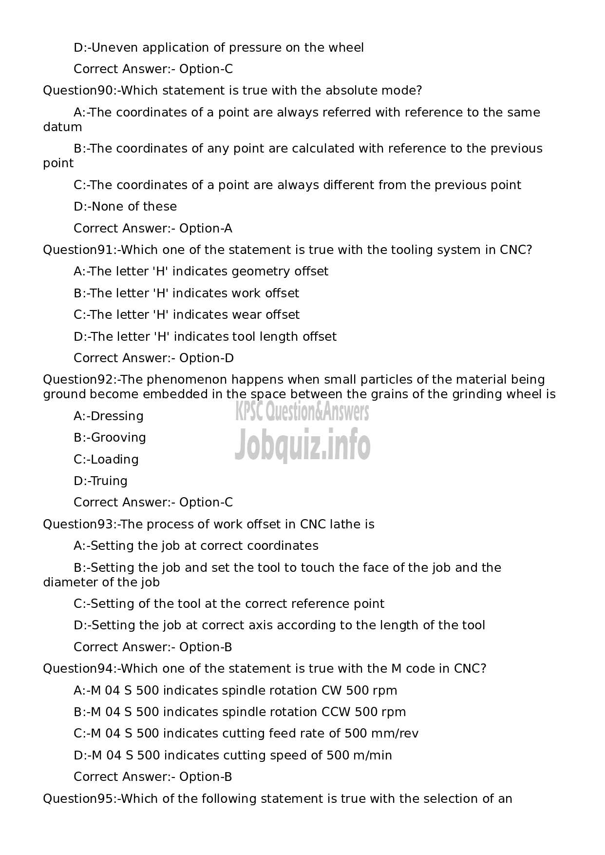 Kerala PSC Question Paper - Machinist (SR for SC/ST)-17