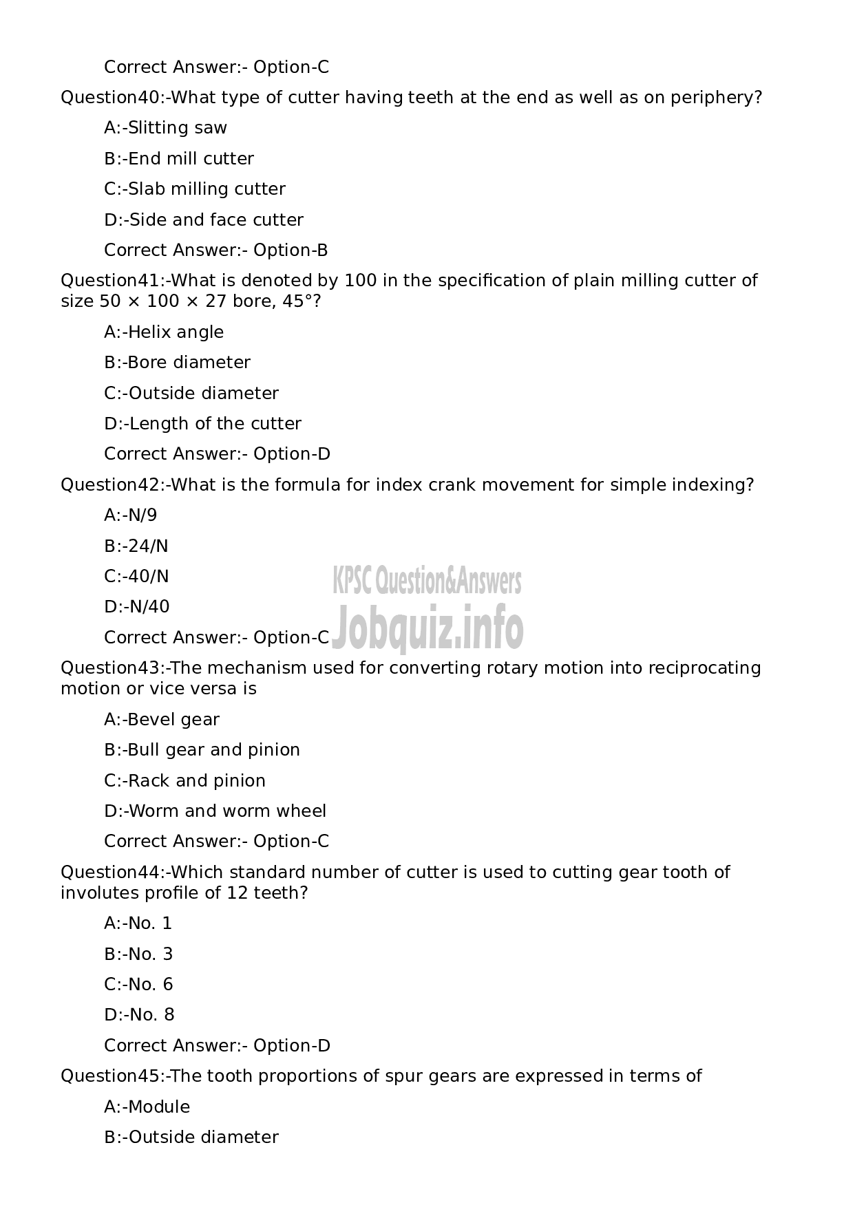 Kerala PSC Question Paper - Machinist (SR for SC/ST)-8